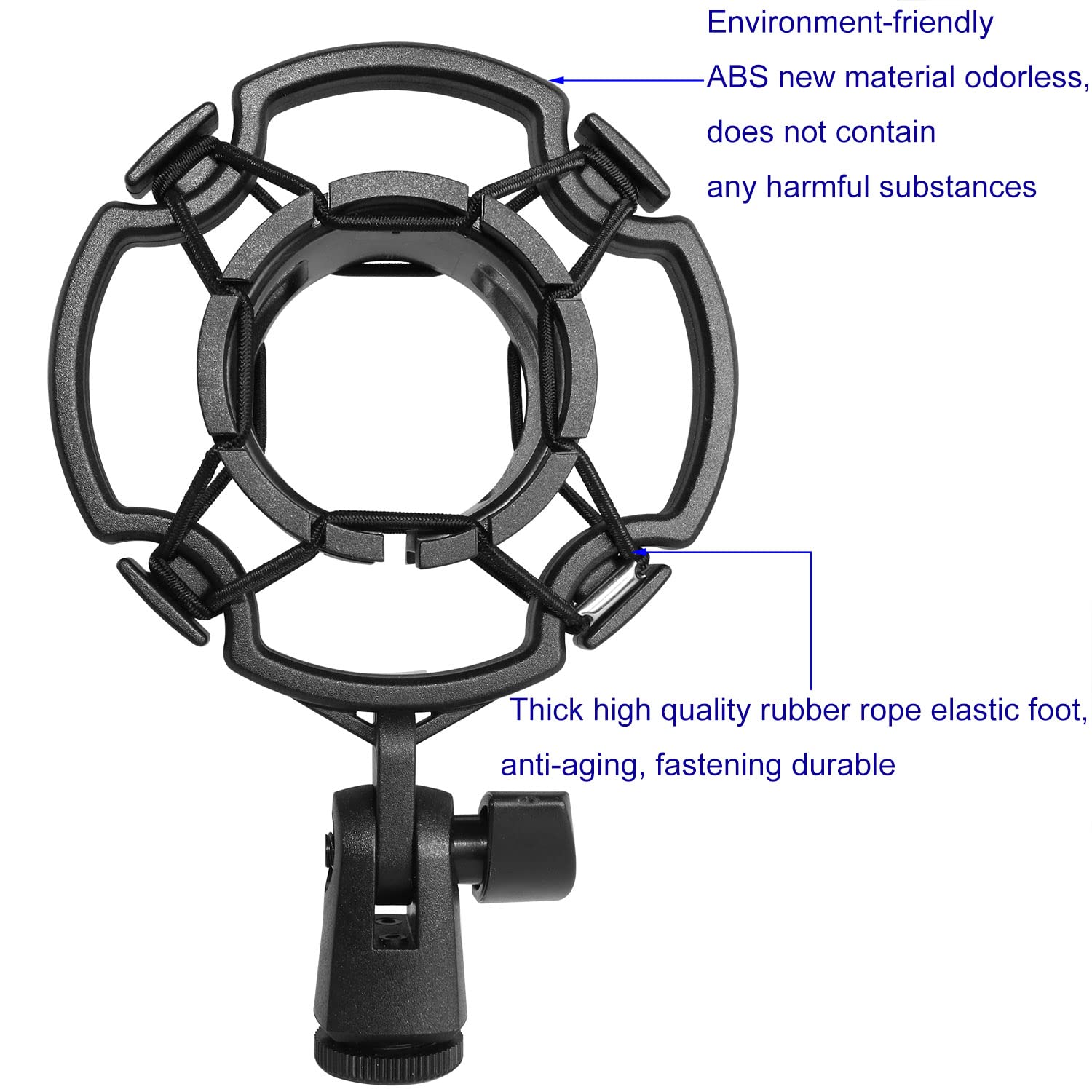 Microphone Shock Mount Luorng Universal Black Anti Vibration Mic Holder For 42~46Mm/1.65~1.81In Diameter Studio Condenser Mic, M
