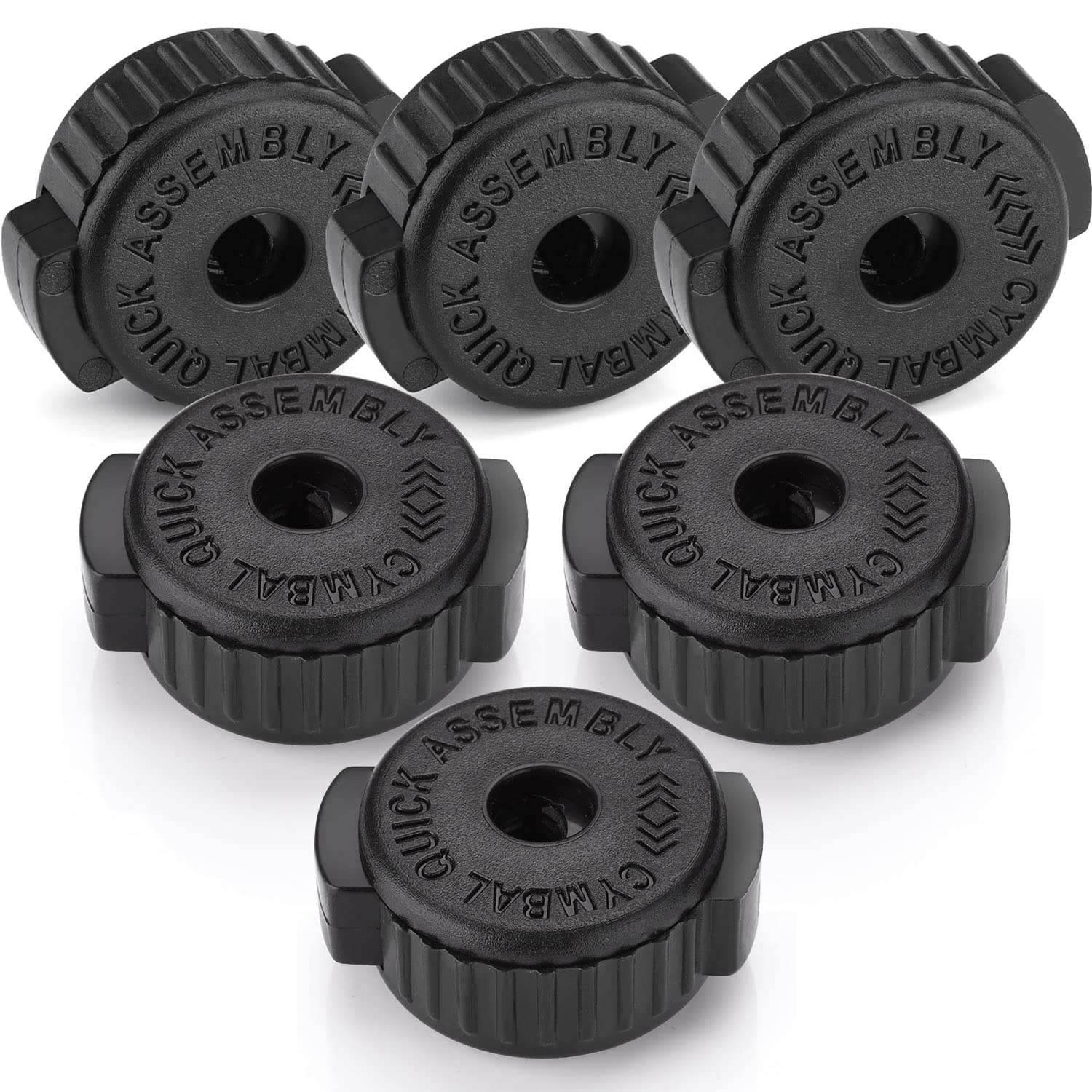Facmogu 6Pcs Black Plastic Cymbal Nuts, 8Mm Quick Set Cymbal Nut For Percussion Drum Kit, Quick Release Cymbal Nut & Cymbal Mate For Percussion Replacement Kitparts