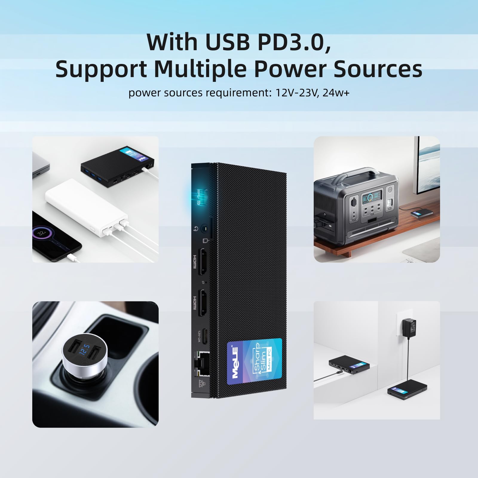 Mele Quieter3C Fanless Mini Pc, Win 11 Pro, Intel Celeron N5105, 16Gb Ram, 512Gb Rom, Full Function Usb C, Wifi 5, Triple Displa