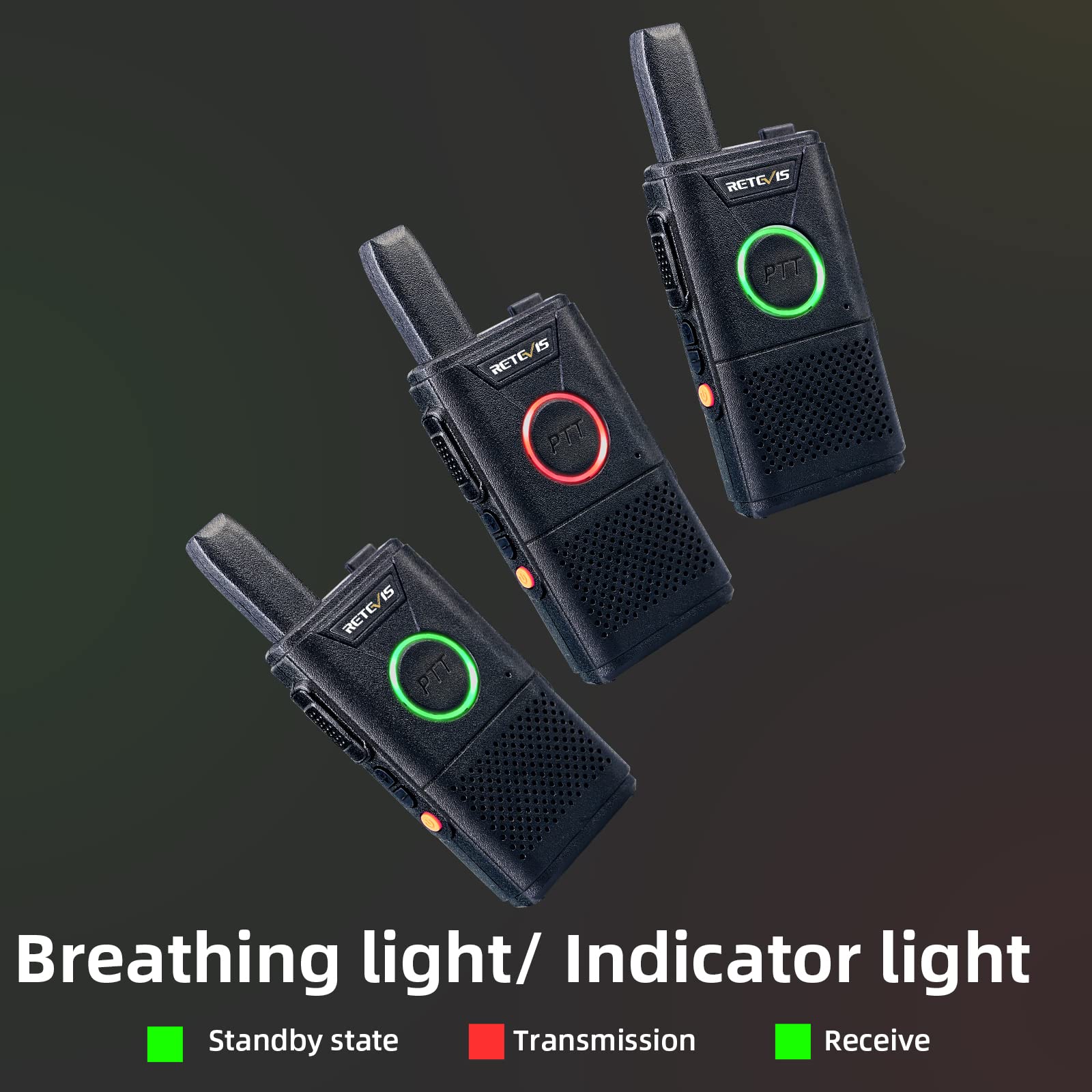 Retevis Rt18 Walkie Talkies With Earpiece,2 Way Radios Long Range,Dual Ptt,Short Antenna,Center Led, Compact, Rechargeable Two W