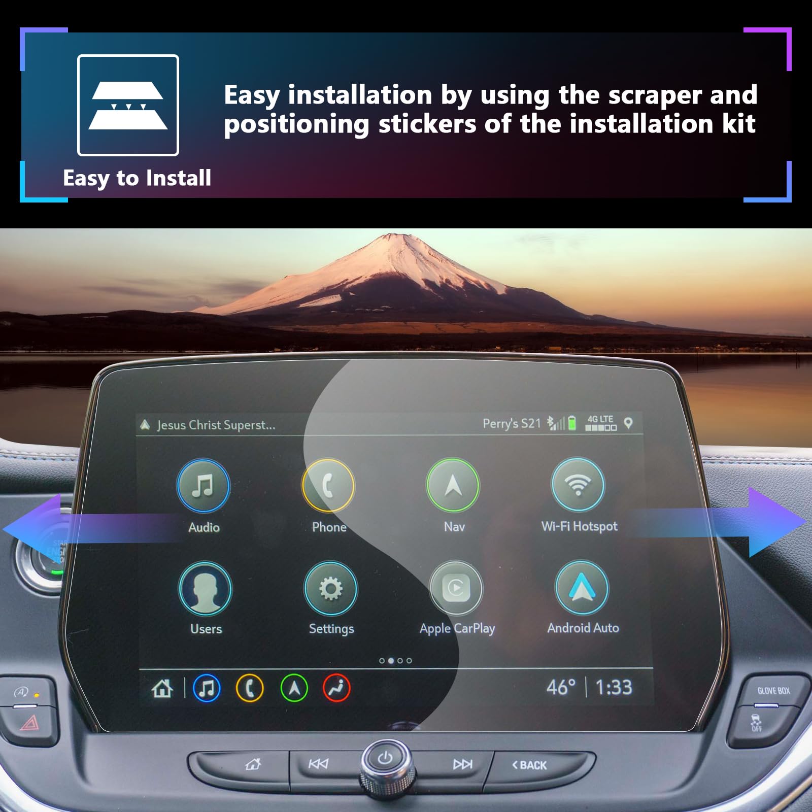 Sxcy 2023 2024 Chevy Blazer Screen Protector 10.2 Inch 2023 2024 Blazer Premier/2Lt/3Lt/Rs Accessories 2024 Blazer Touch Screen Protector[2Pcs Nano]