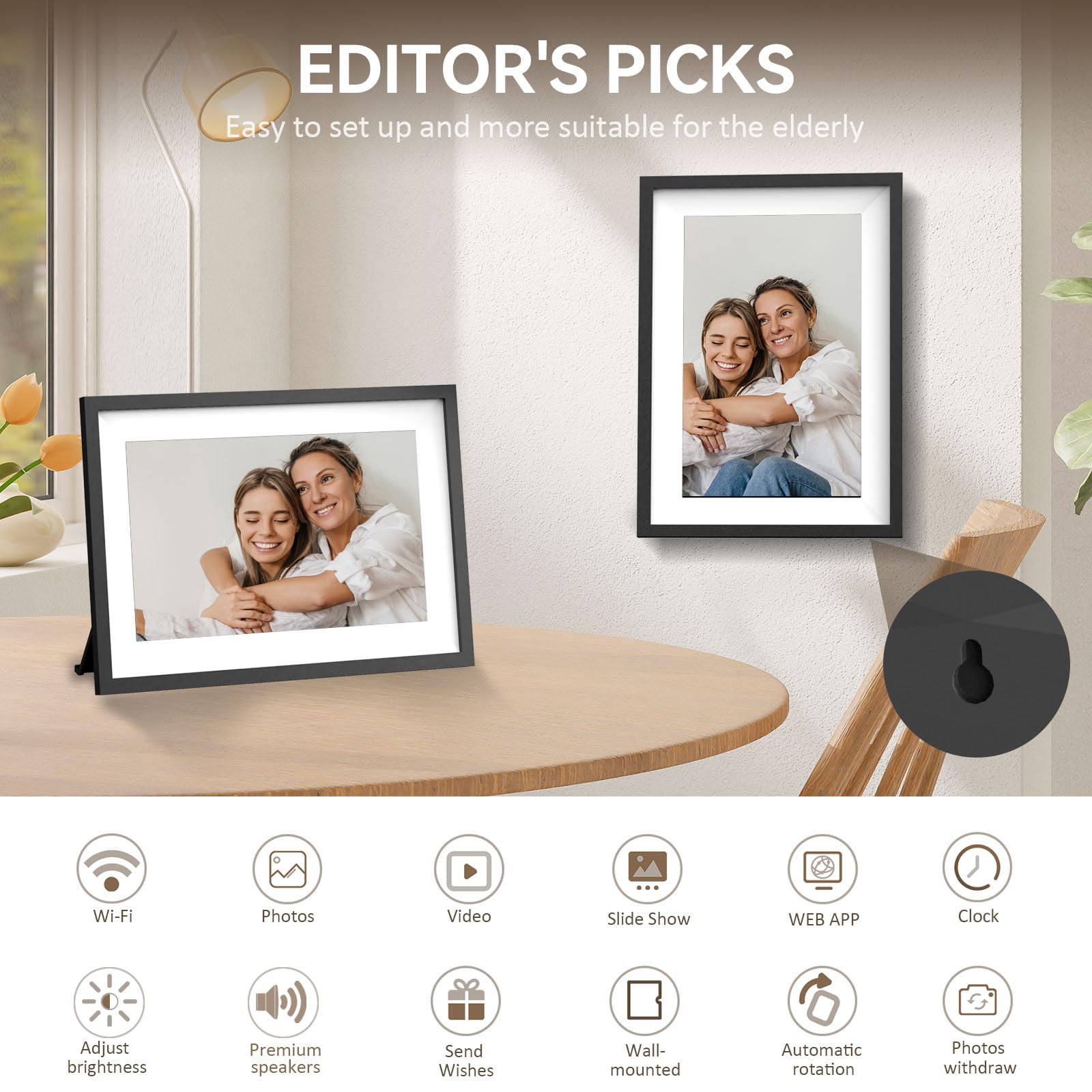 Uhale Digital Picture Frame Wifi With App 10.1 Inch Ips Hd Touch Screen Loop Smart Digital Photo Frame Load Electronic Picture F