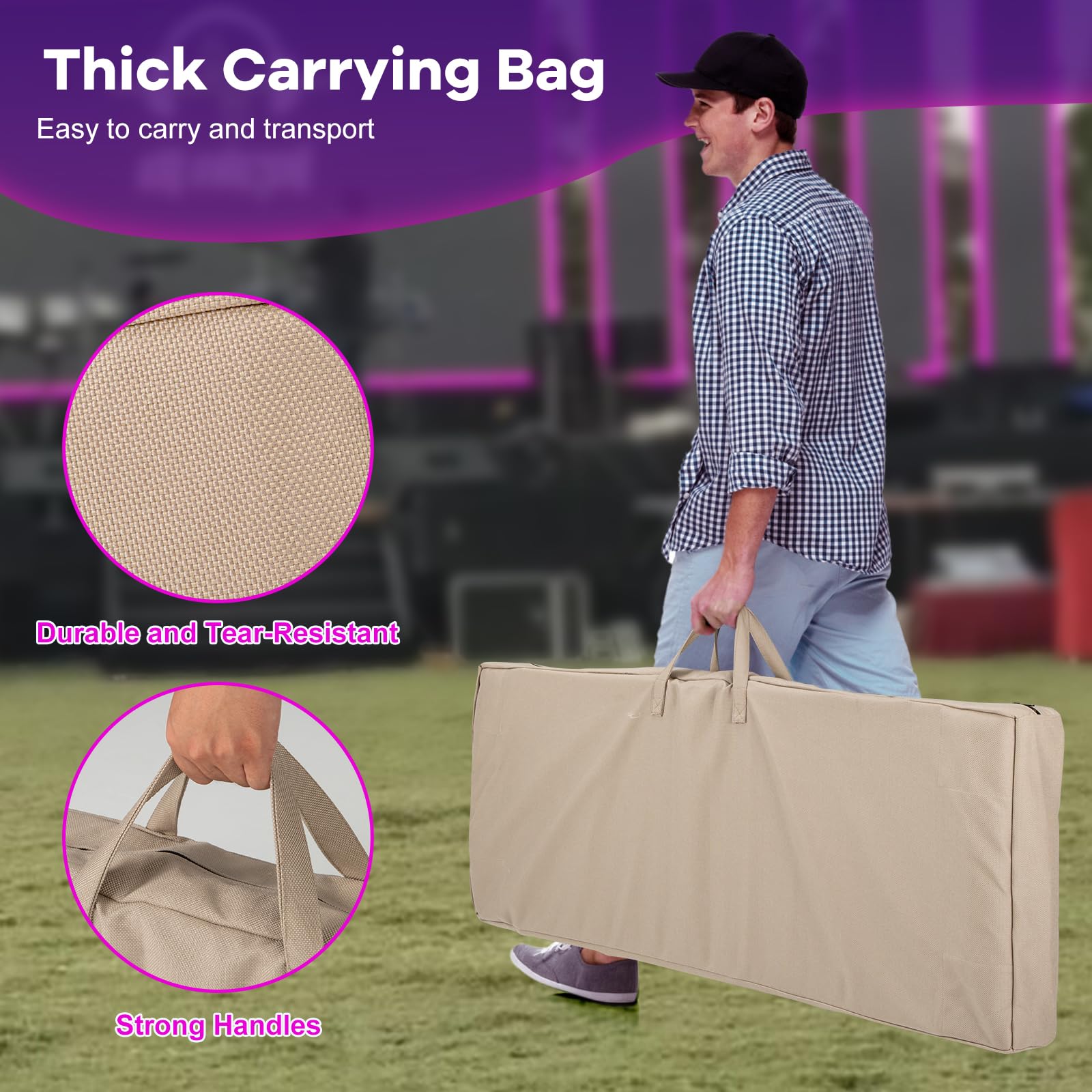 Portable Dj Booth Facade Stand | Foldable Dj Table With 38.5X19 Surface & Cable Hole | Includes Black/White Scrims & Carry Bag F