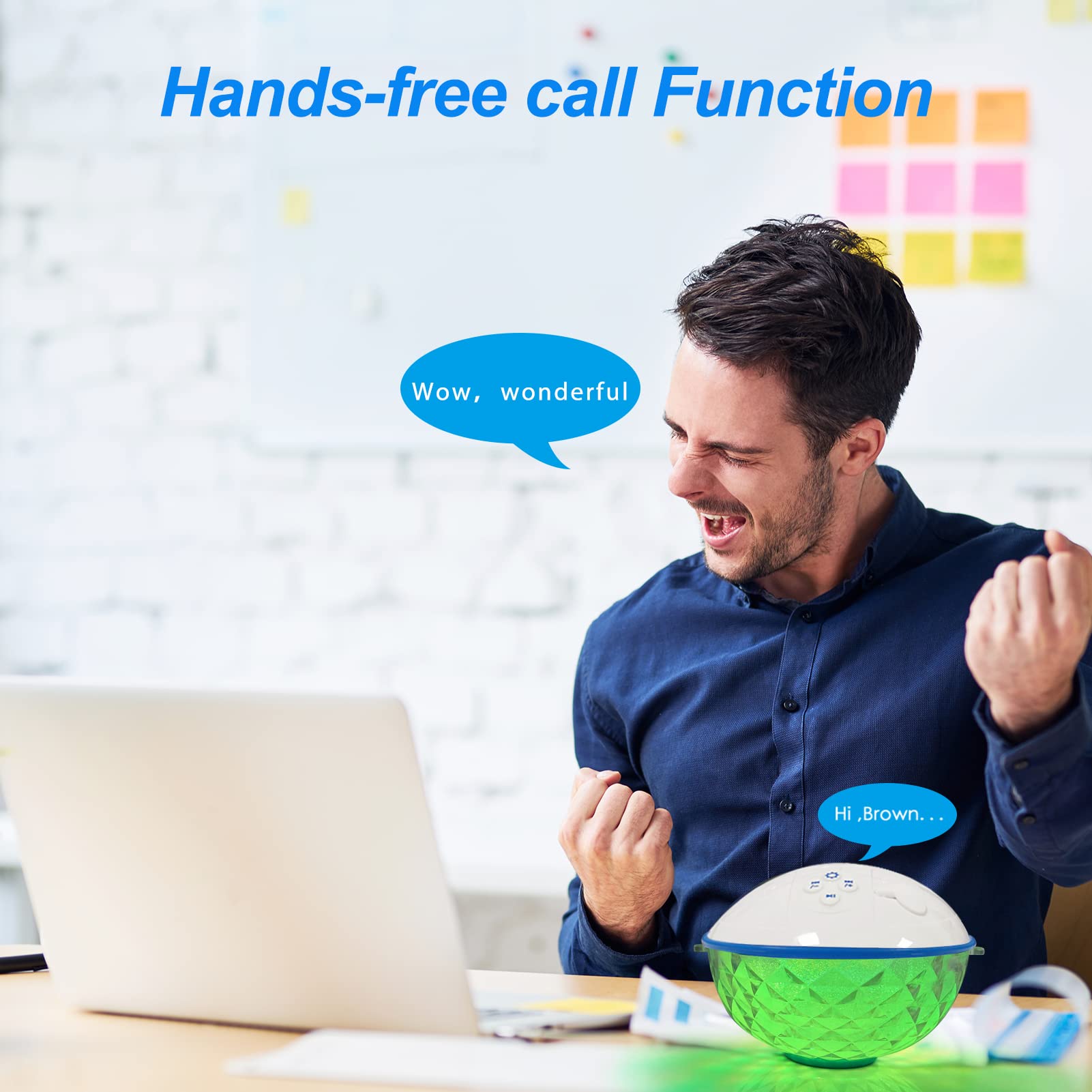 Kingsom Pool Bluetooth Speakers With Led Lights,Ipx7 Waterproof Floating Speaker,Stereo Sound,Built-In Mic,Wireless Shower Speak