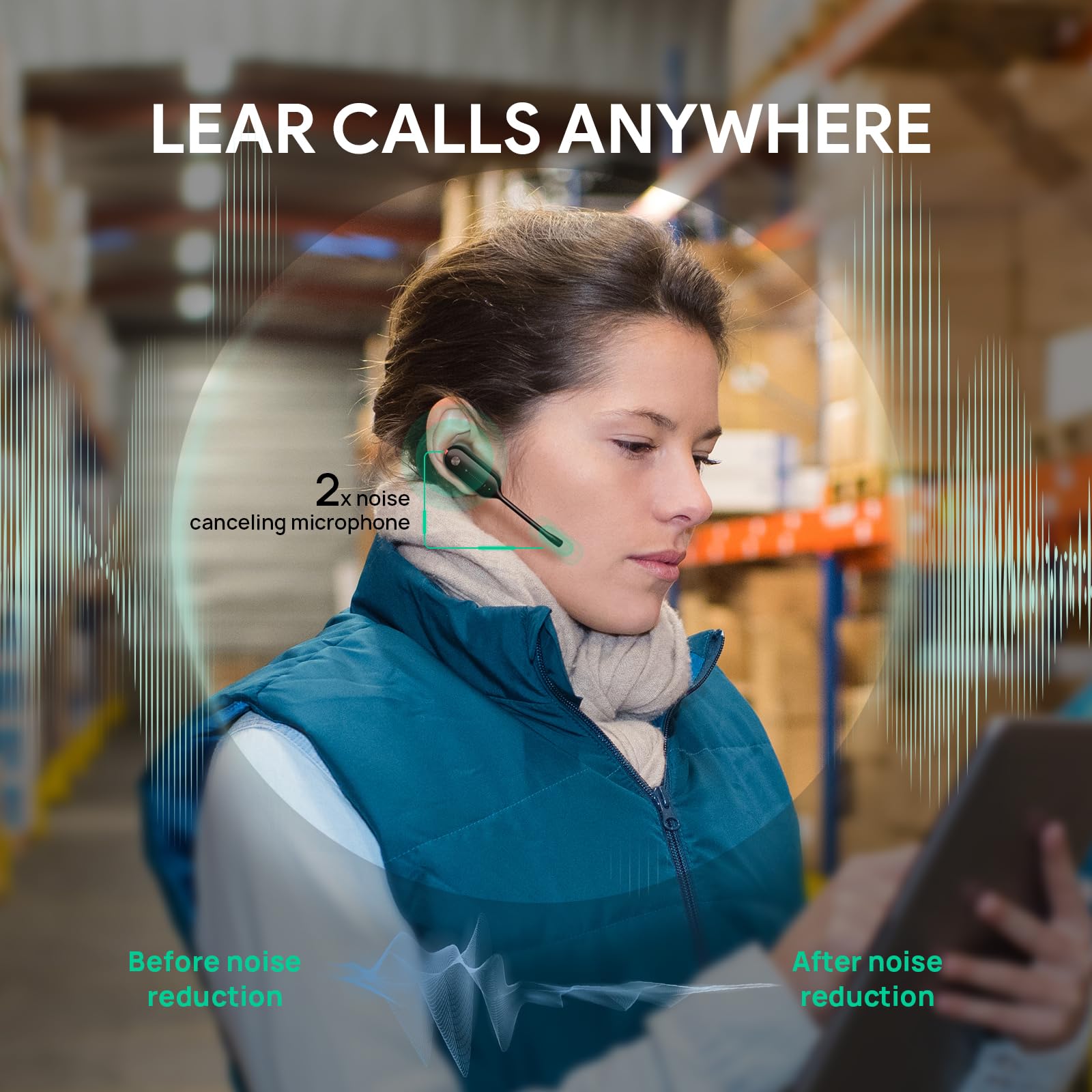 Yealink Dect Wireless Headset Wh63,Mono Single Ear Office Headset With Noise Canceling Mic,Work For Computer, Desk Phones,Work W