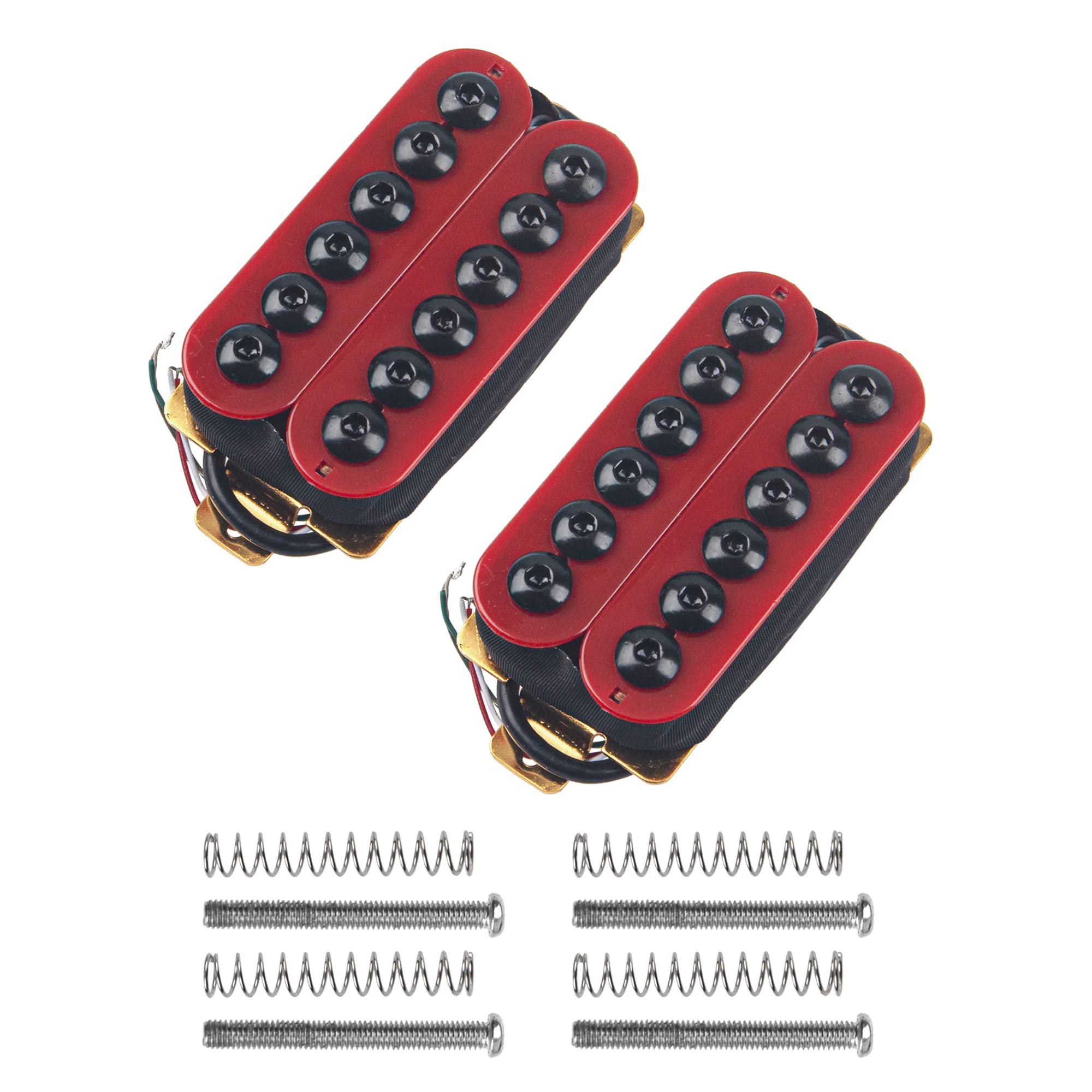 1Pair Yootones High Output Magnet Electric Guitar Neck Bridge Pickup Set N/B Compatible With Electric Guitar Pickup (Red)