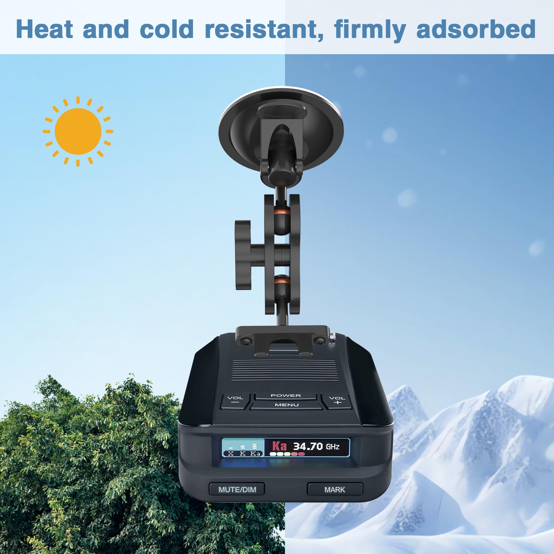 Xsaaczm Radar Mount, Car Radar Detector Suction Cup Mount, Windshield Radar Suction Cup Mounting Bracket (For Uniden Dfr Series