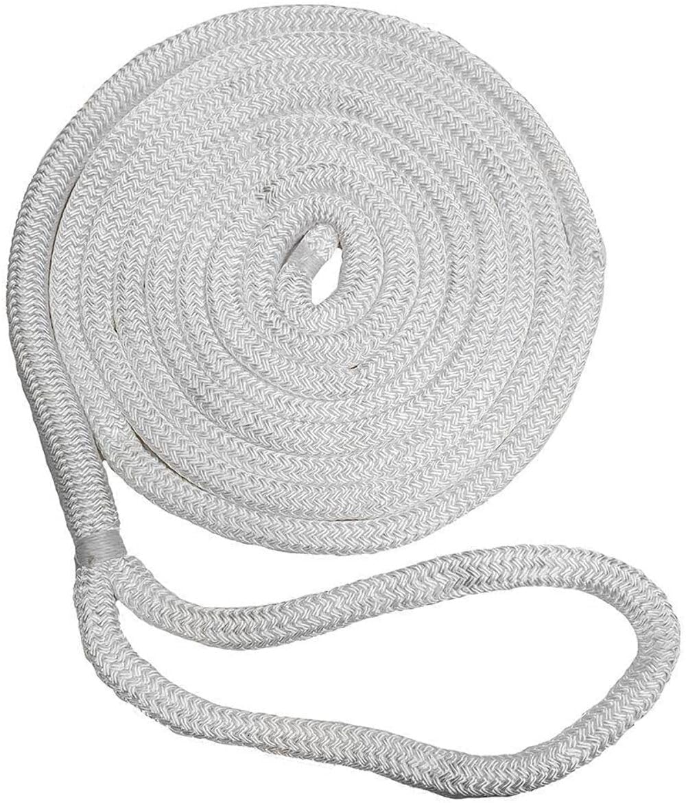 New England Ropes 5/8'' Double Braid Dock Line - White - 50&#39;,WBAUVB07G83QNRL