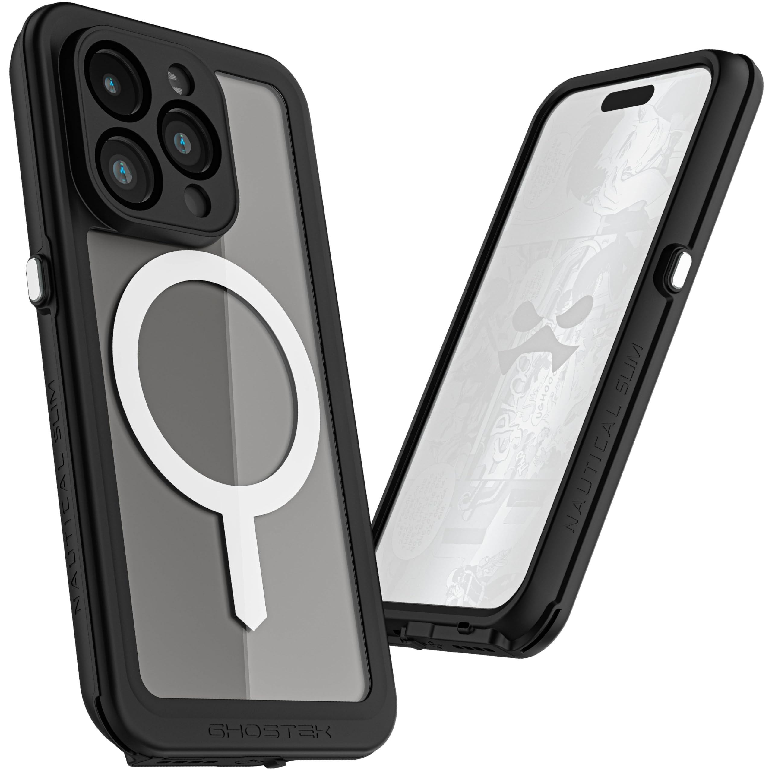 Ghostek Nautical Slim Waterproof Case for Apple iPhone 15 Pro - Built-in Screen & Camera Lens Protector, Compatible with MagSafe