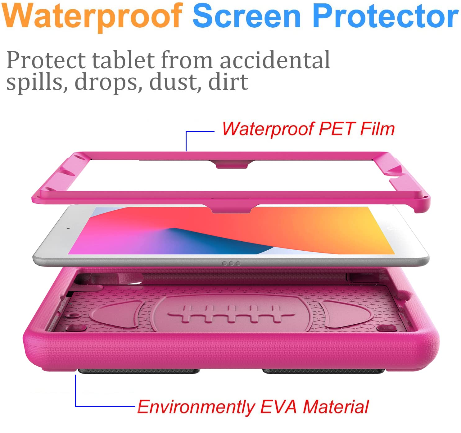 Bmouo Kids Case For Ipad 9Th/8Th/7Th Generation   Ipad 10.2 2021/2020/2019 Case With Built In Screen Protector, Durable Shockpro