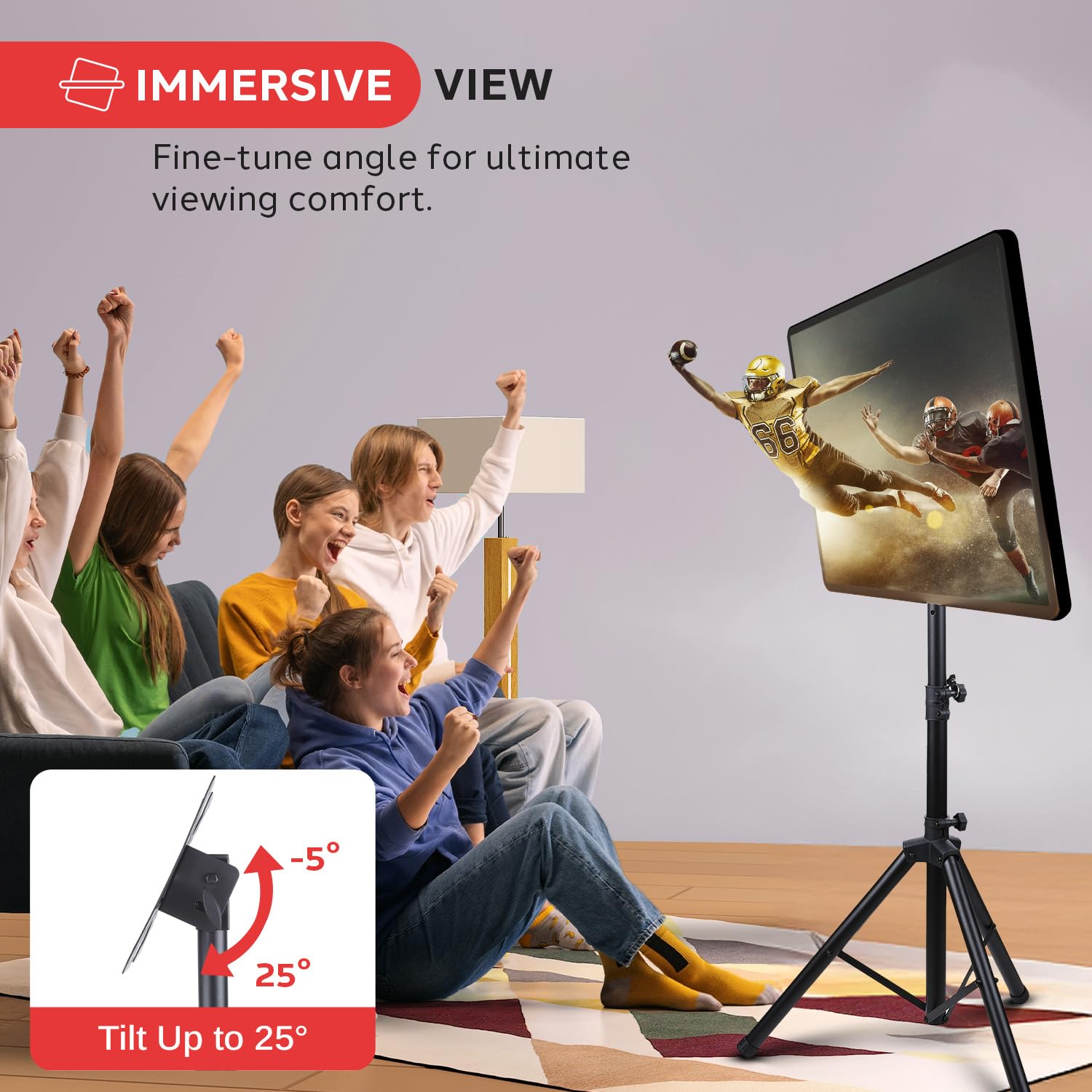 Pyle Premium Lcd Flat Panel Tv Tripod Stand, Portable & Foldable Tv Mount For Lcd/Led Flat Screen Tvs Up To 32, Adjustable Heigh