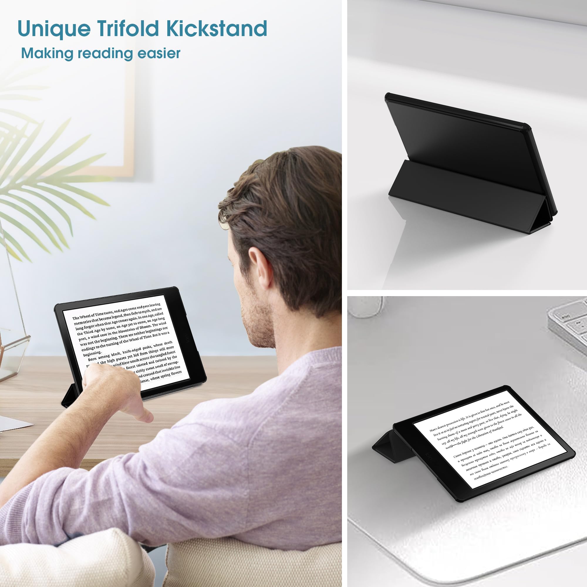 Arae Case For Kindle Paperwhite 11Th Generation And Signature Edition 2021 Released, Ultra Slim Trifold Pu Leather Smart Cover W