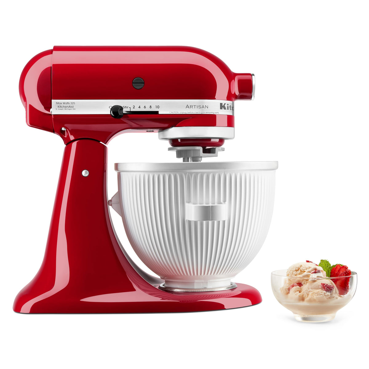 Kitchenaid Ice Cream Maker Attachment Stand Mixer, 2 Quart, White