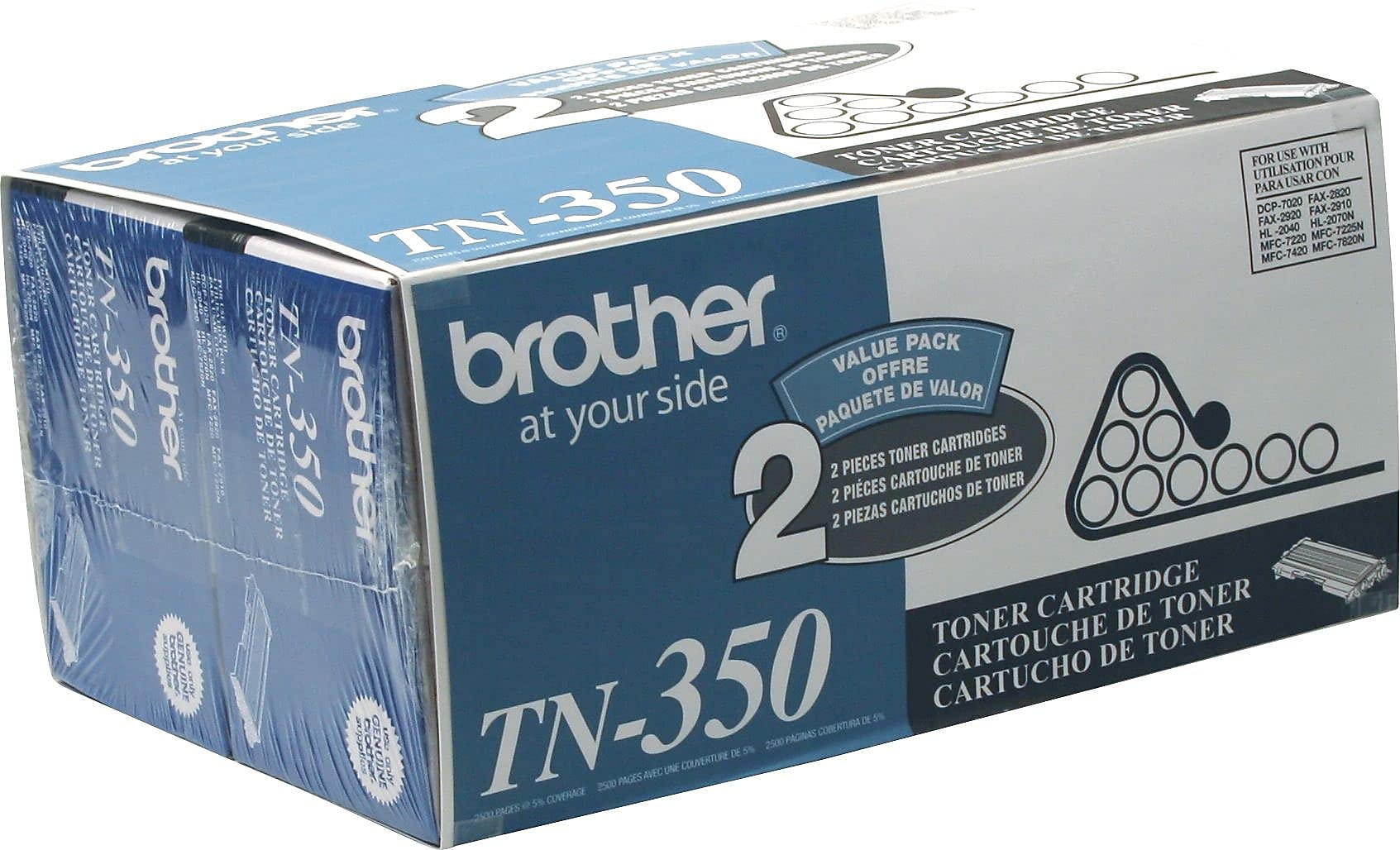 Brother TN350 2 Pack Standard Yield Toner Cartridges