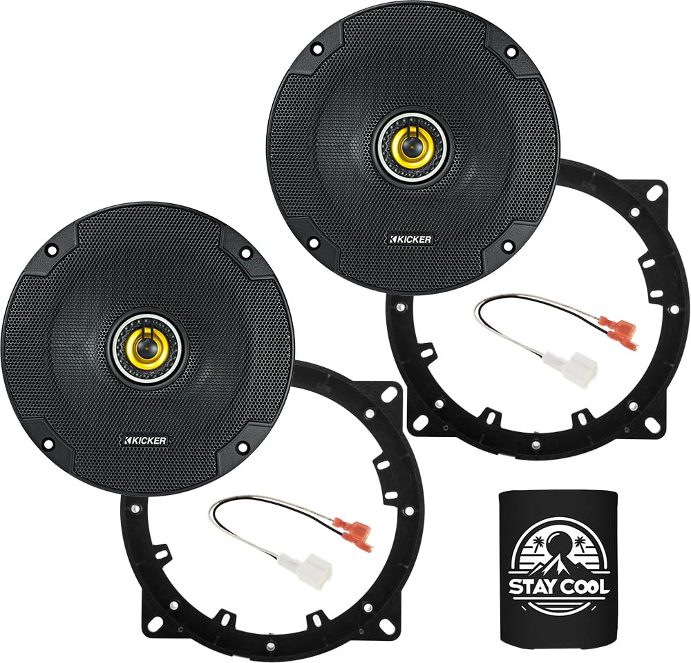 KICKER Front Door 6.75 Speakers Kit for Hyundai Tucson 2016-2021 Upgrade Kit - Pair of CS Series 6 3/4 Inch Coaxial Speakers wit