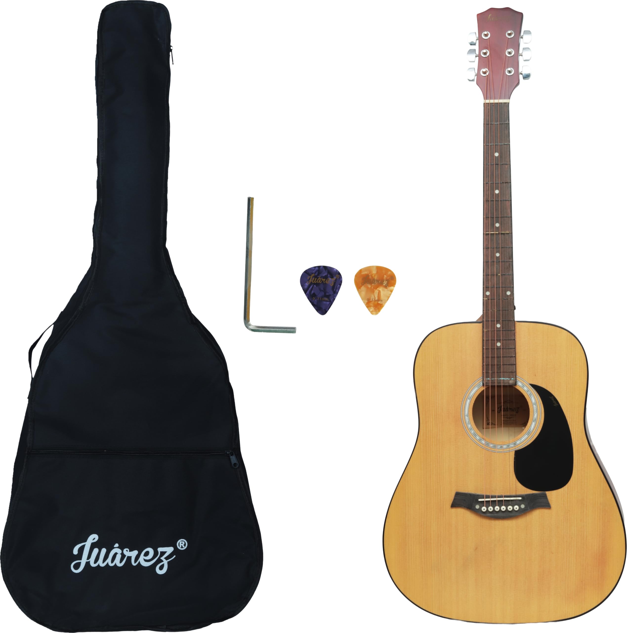 Juarez 41 Jumbo FullSize Acoustic Guitar  Traditional Dreadnought Body, Spruce Top, Rosewood Fretboard, Alice Steel Strings, Du