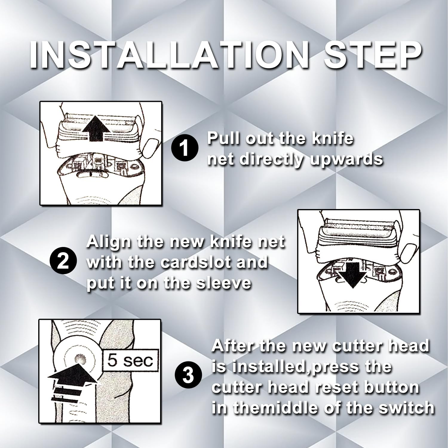 32B 2Pcs, Series 3 32B Electric Shaver Replacement Head Compatible, 32B Replacement Electric Shaver Heads For Men Razor Shaving