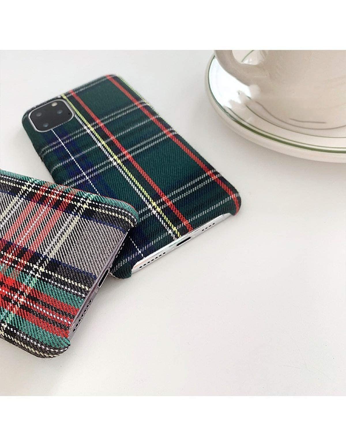 Mixneer Warm Flannel Plaid Cloth Phone Case Simple Plush Fabric Phone Case Compatible With Iphone 13 Pro Max 13 Pro 13 Mini Cove