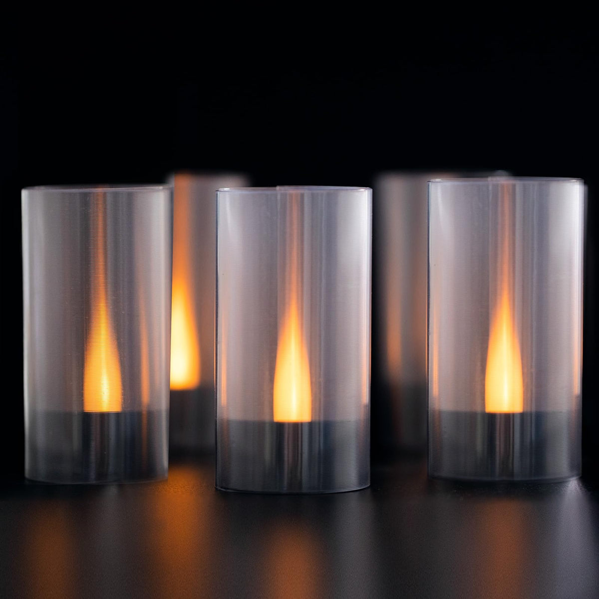 Lanker Flameless Candles, Battery Operated Led Pillar Candles, D1.5 X H3 Inch, Romantic Flickering Warm Yellow Long Flame-Effect