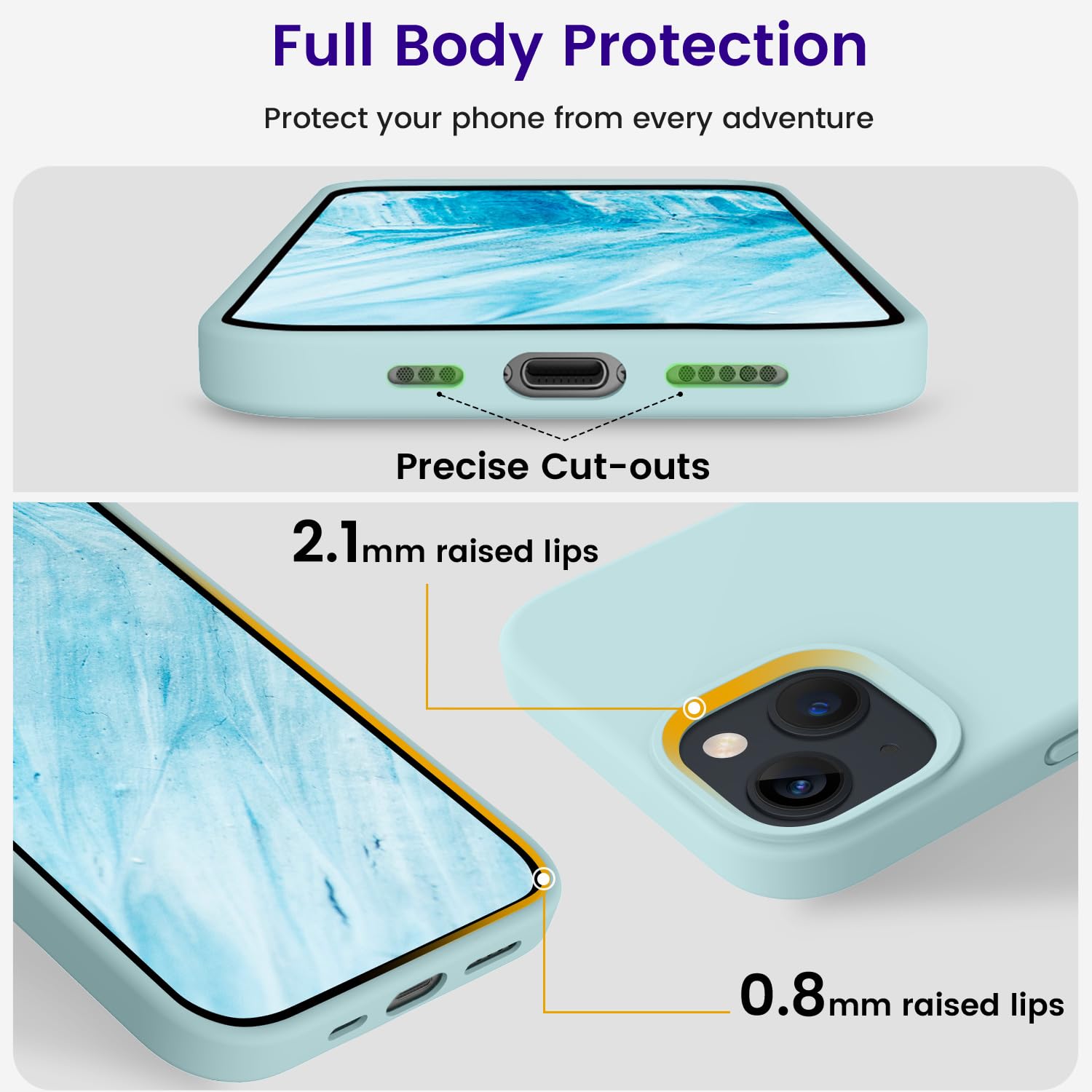 Otofly Magnetic For Iphone 13 Case & Iphone 14 Case [Compatible With Magsafe] Silicone Shockproof Military Grade Drop Protection