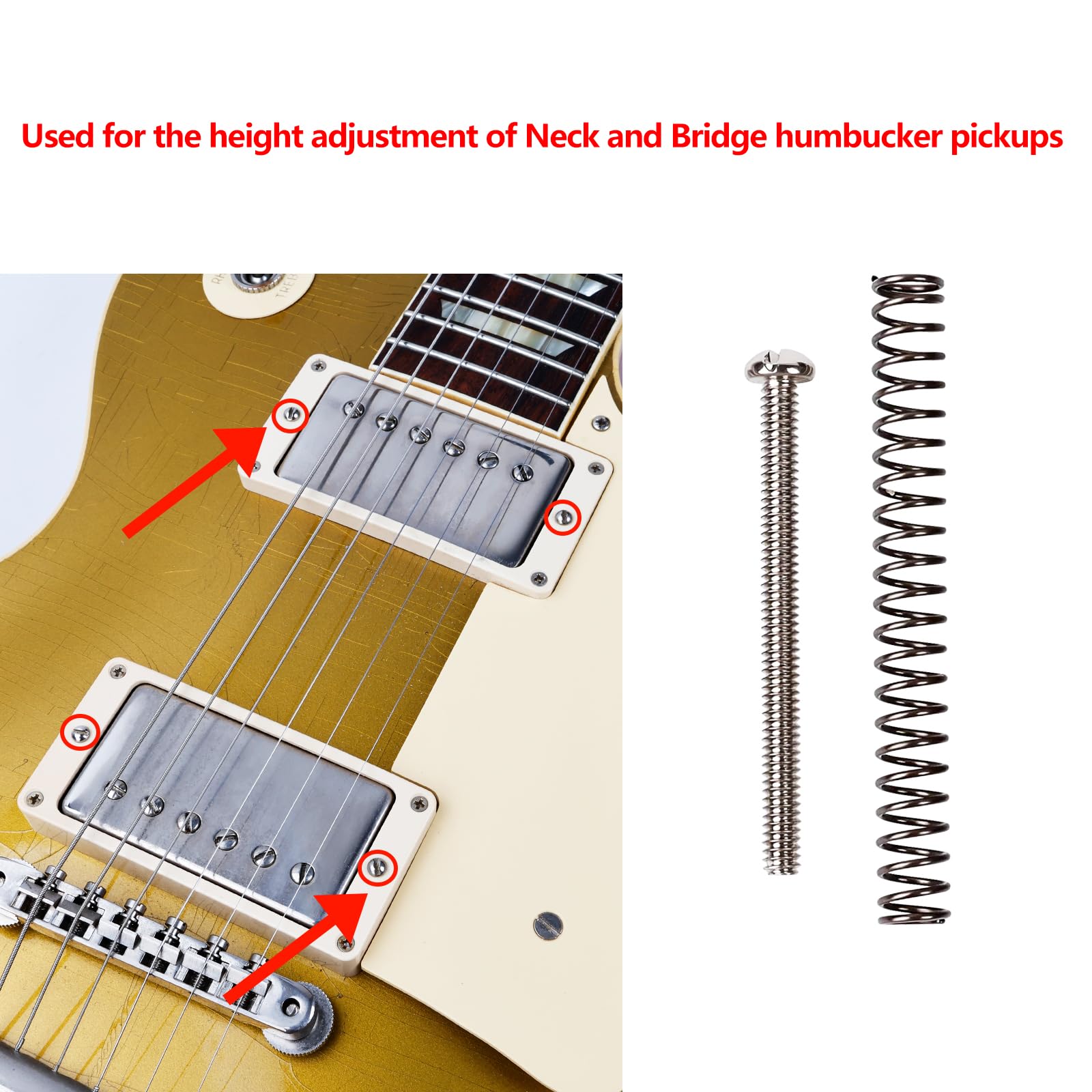 Banworks Usa/Imperial Thread Guitar Humbucker Pickup Screws Vintage Slotted-Head Humbucker Pickup Height Screws With Springs For