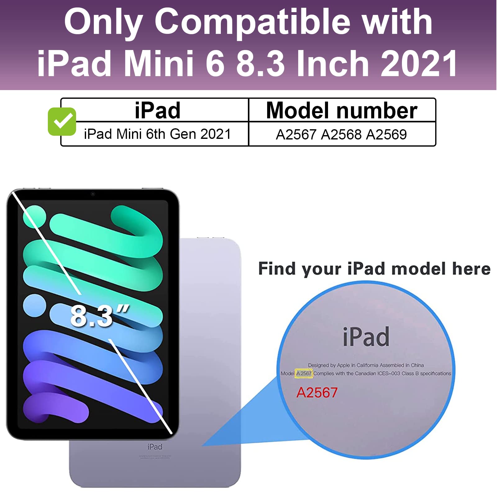 Andnary Ipad Mini 6 Case 8.3 Inch 2021 Ipad Mini 6Th Generation Case,3 Layer Heavy Duty Protection Case Built In Pencil Holder 3