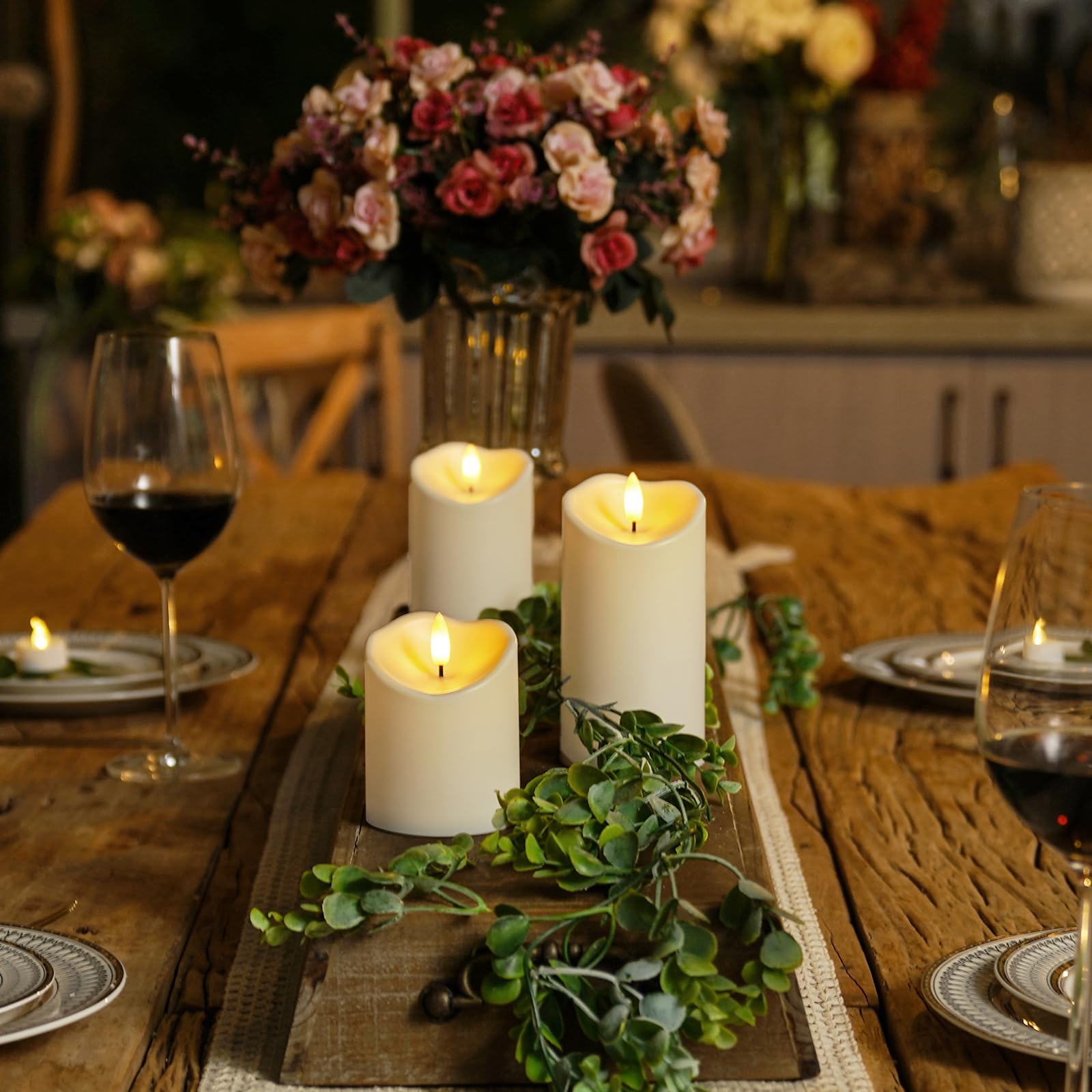 Homemory Rechargeable Flameless Candles, Led Candles, Battery Operated Candles With Remote And Timers, Outdoor Waterproof, Long