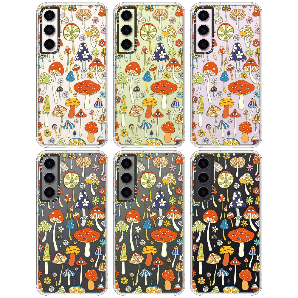Mosnovo Galaxy S23 Case, Samsung Galaxy S23 Case, Mushroom Art Slim Clear Case Design Shockproof Tpu Bumper Protective Cover Cas