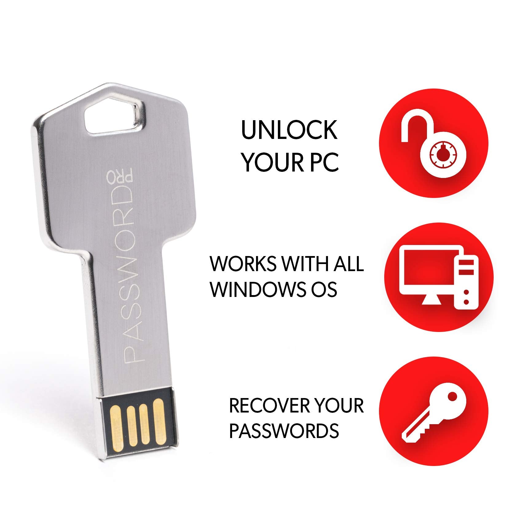 Password Reset Key Pro Next Generation   Usb 3.0 Works W/Windows 98, 2000, Xp, Vista, 7, & 10   Fast Access No Internet Connecti