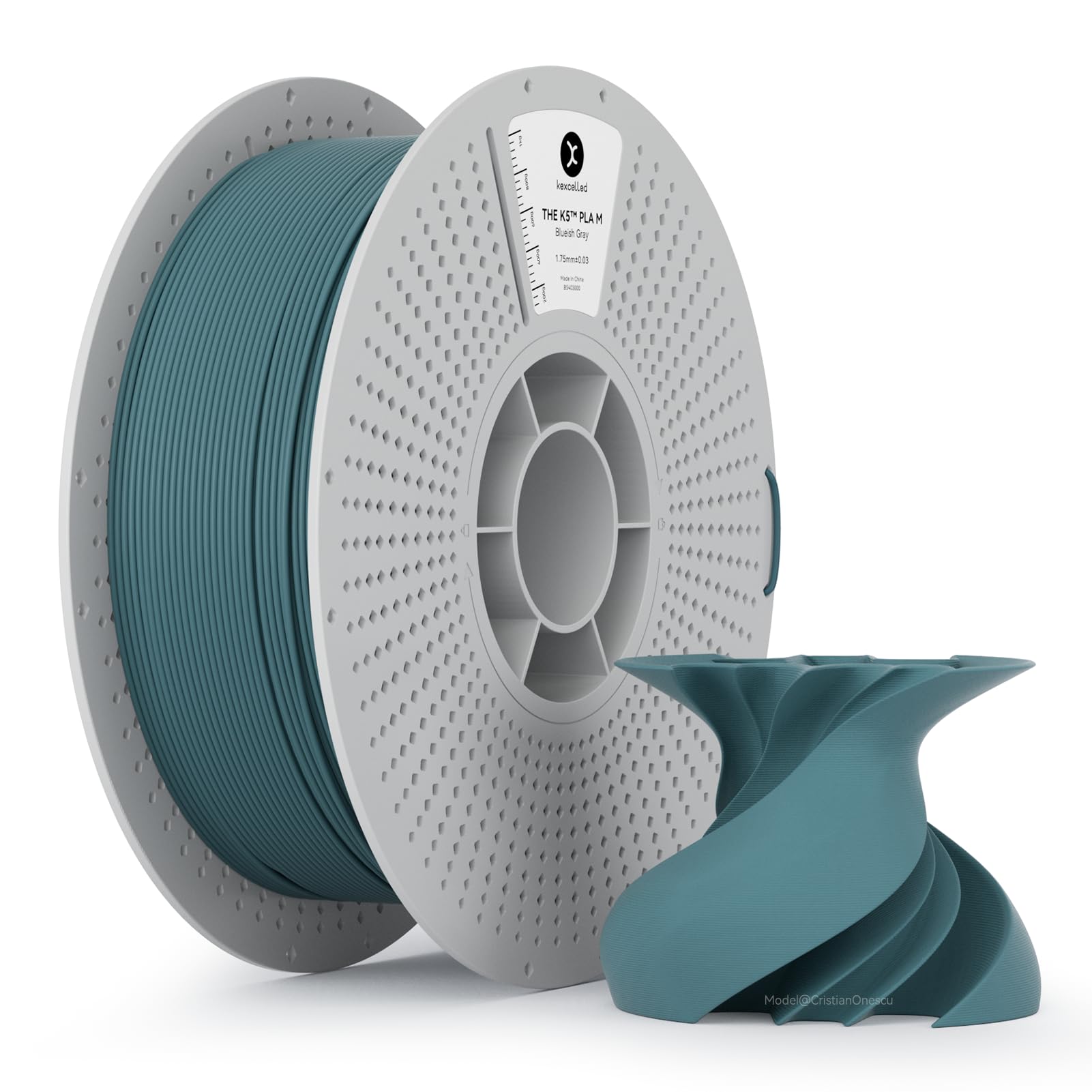 kexcelled Matte PLA Filament 1.75mm,Matte Dark Teal PLA 3D Printer Filament 1kg Reusable Spool (2.2lbs) with +/-0.03mm Accuracy,