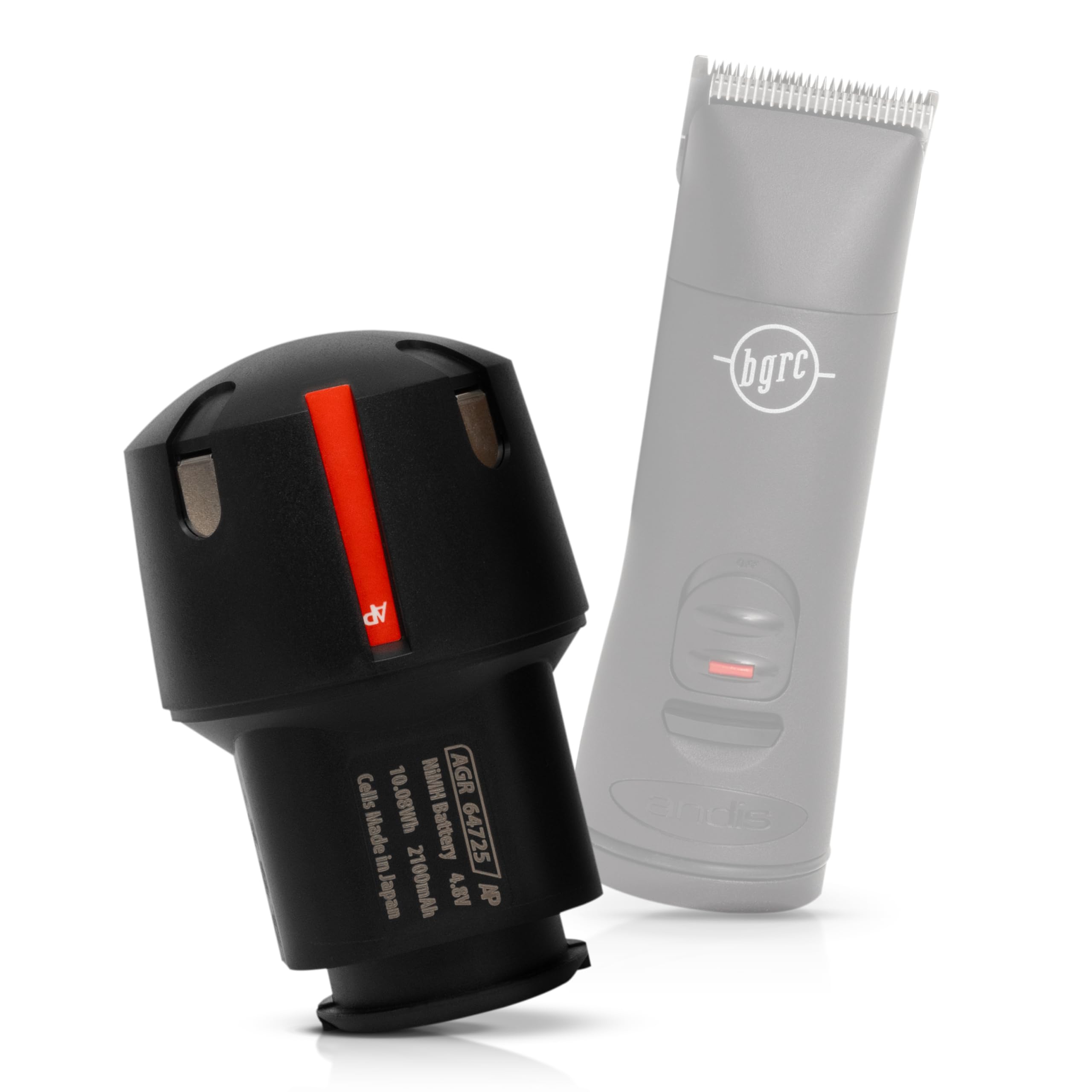 High-Capacity Replacement Battery For Andis Powergroom Agr And Bgr Clippers. Nimh, 2100Mah, Japanese Cells. Compatible With Andi