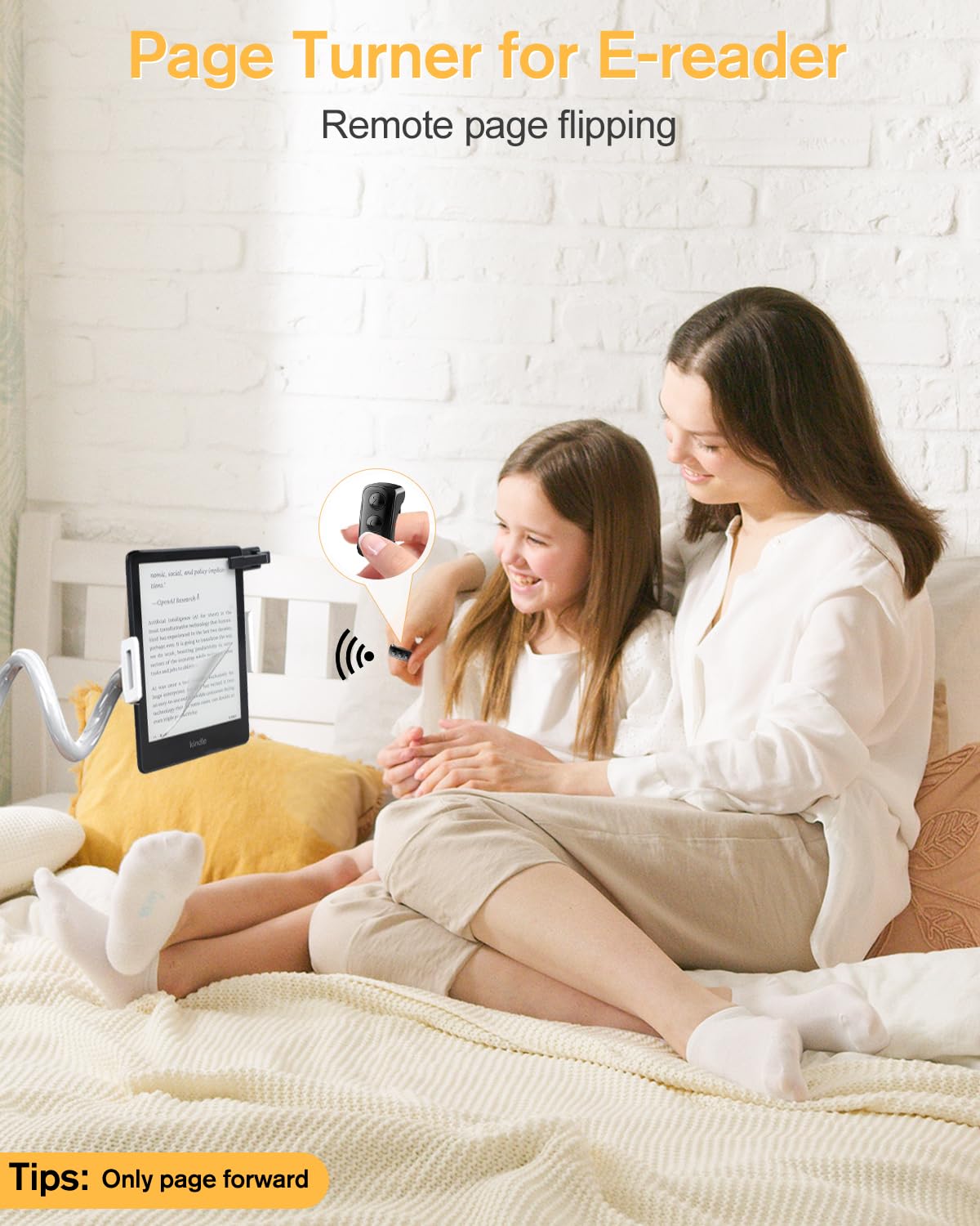 Multifunction Remote Page Turner For Kindle Paperwhite Reading And Tiktok Scrolling, Adzerd Page Turner Clicker For Ipad Iphone Tablets, Wireless Camera Camcorder Remote Control Black