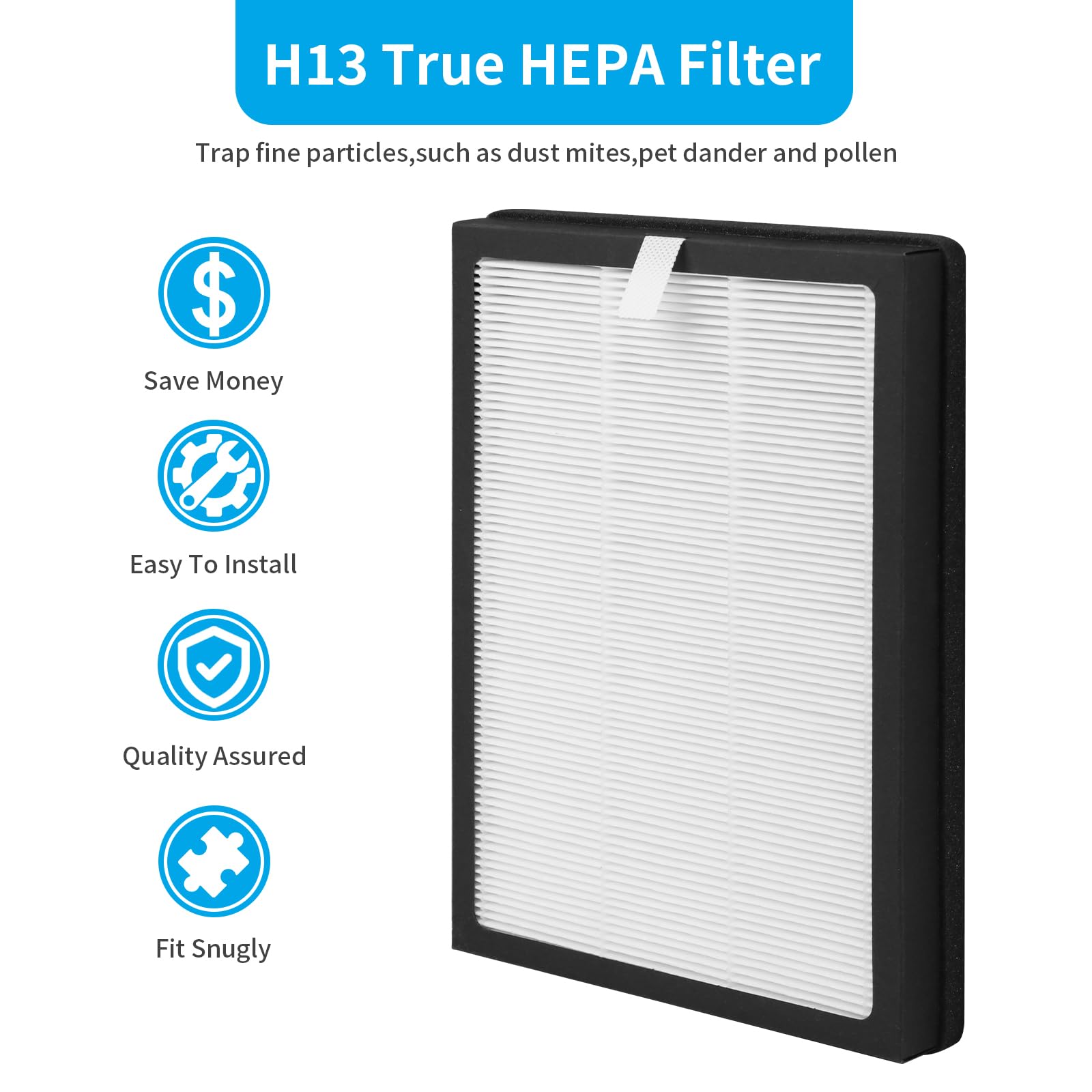 Breabetter 4 Pack Cap 500 True Hepa Replacement Filter Compatible With Cuisinart Cap 500Fpk Purifier, 3 In 1 Filtration