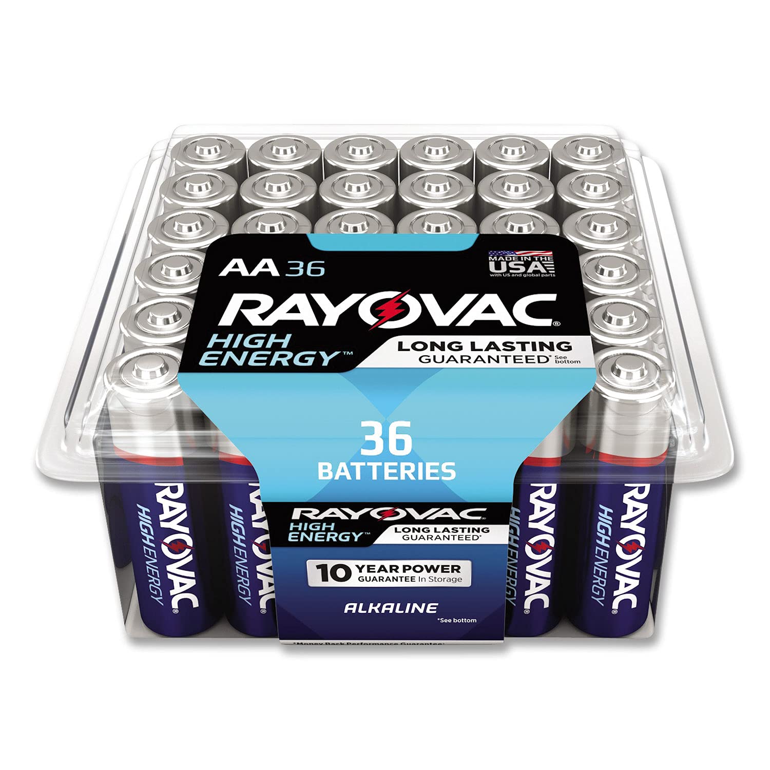 Rayovac High Energy Premium Alkaline Battery, AA, 36/Pack (RAY81536PPTK)