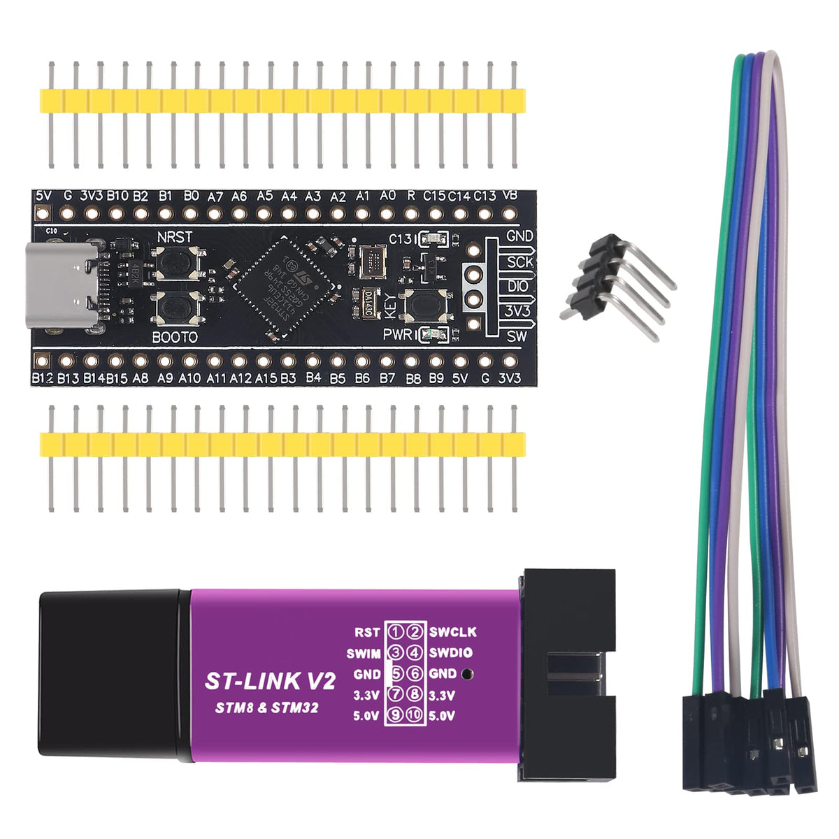 Dweii 1Pcs Stm32F411 Development Board V3.0 Stm32F411Ceu6 Stm32F4 Learning Board 100Mhz Clock 512Kb Flash And 128Kb Ram With 1 P
