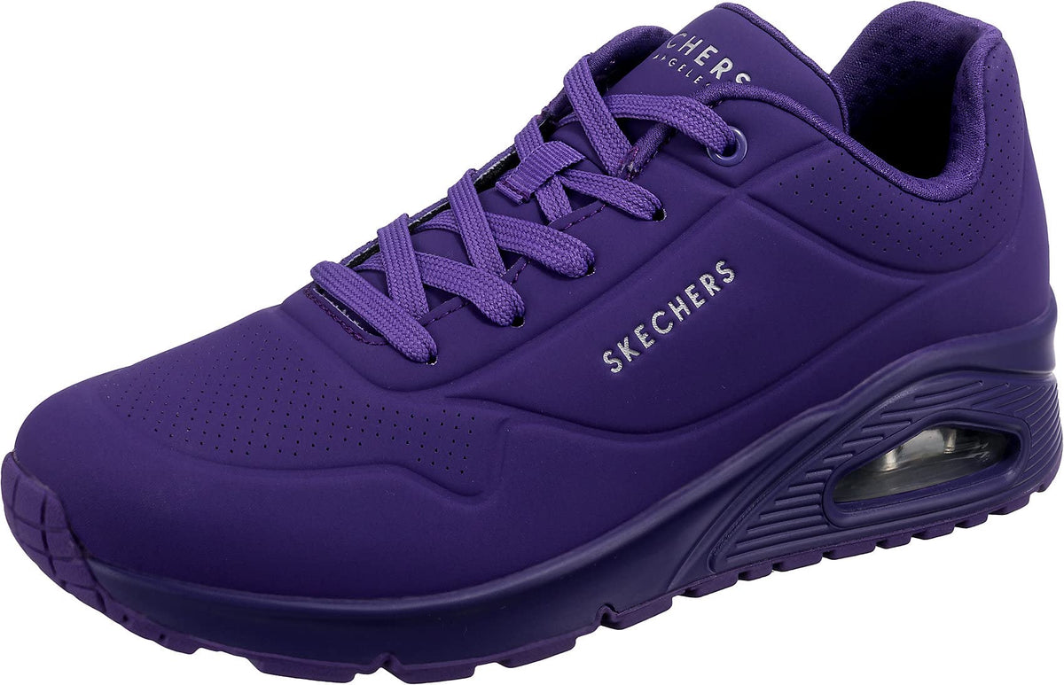 Skechers Womens Uno Night Shades Sneaker, Pur, 75 Wide