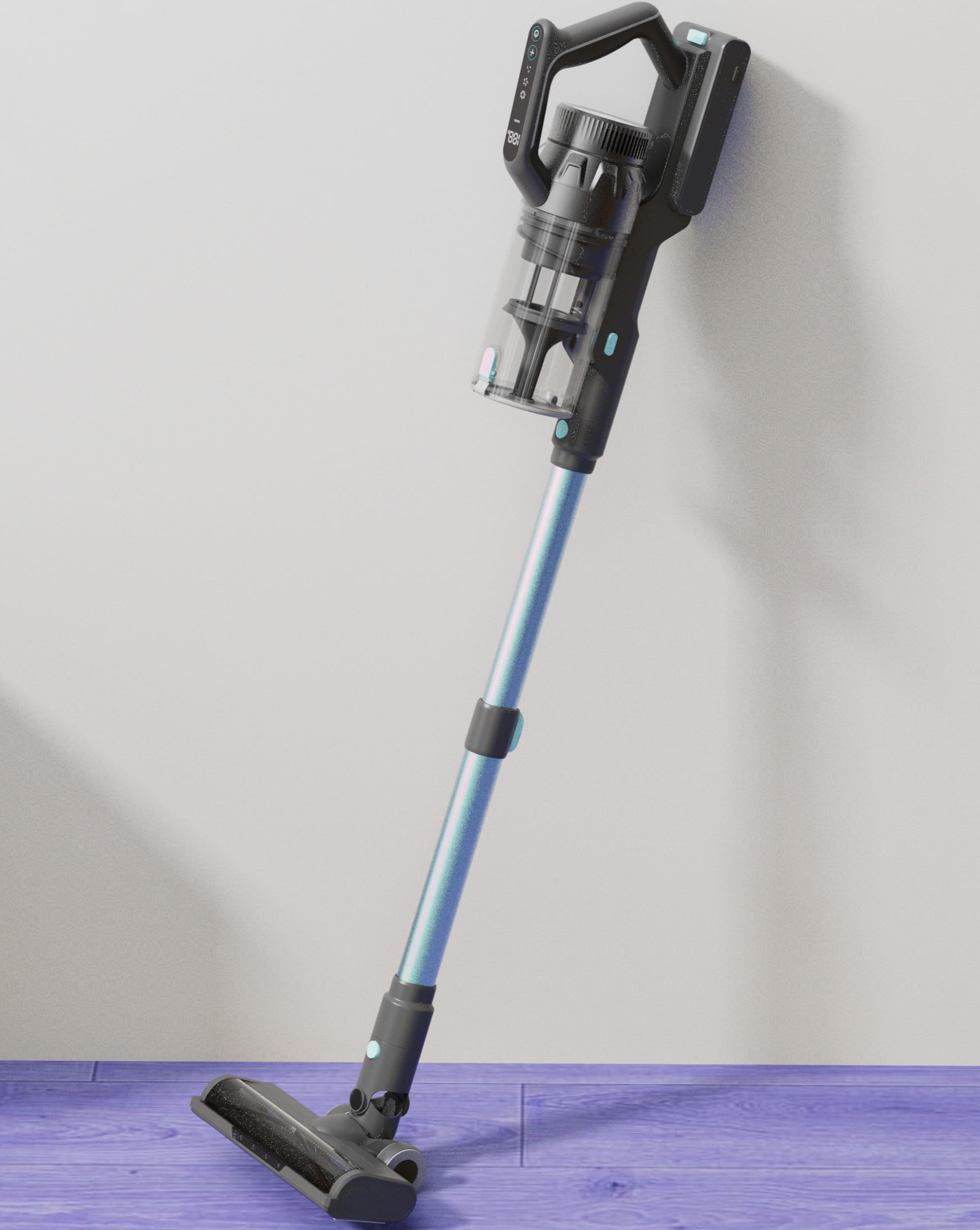 Qikcln Cordless Vacuum Cleaner, 23000Pa Powerful Lightweight Stick Vac With Led Headlights, 45Min Runtime, 3 Modes, Removable Ha