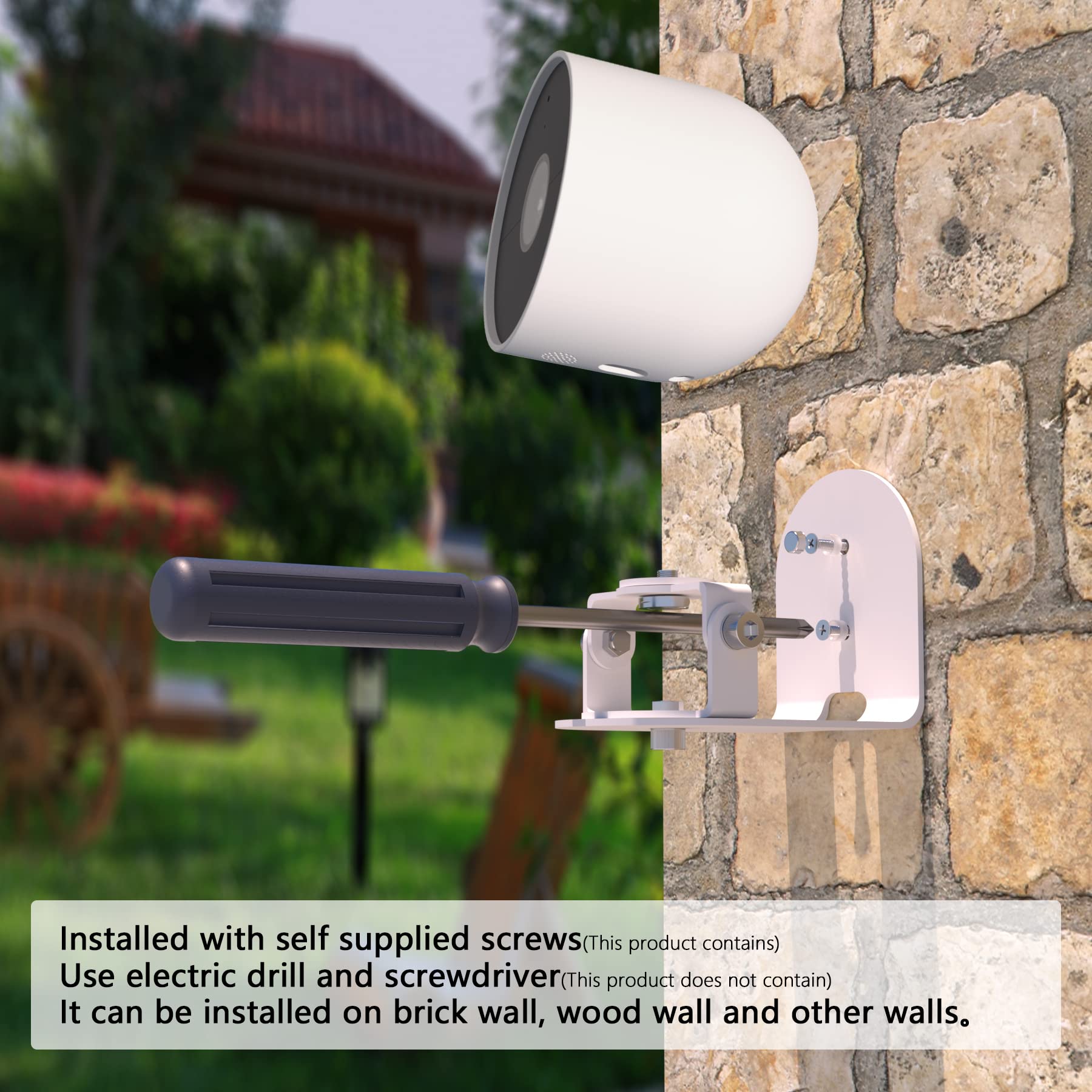 Zwolf Metal Wall Mount Compatible With Google Nest Cam Outdoor Battery 2Nd Generation, Anti-Drop, Provide Better Viewing Angles