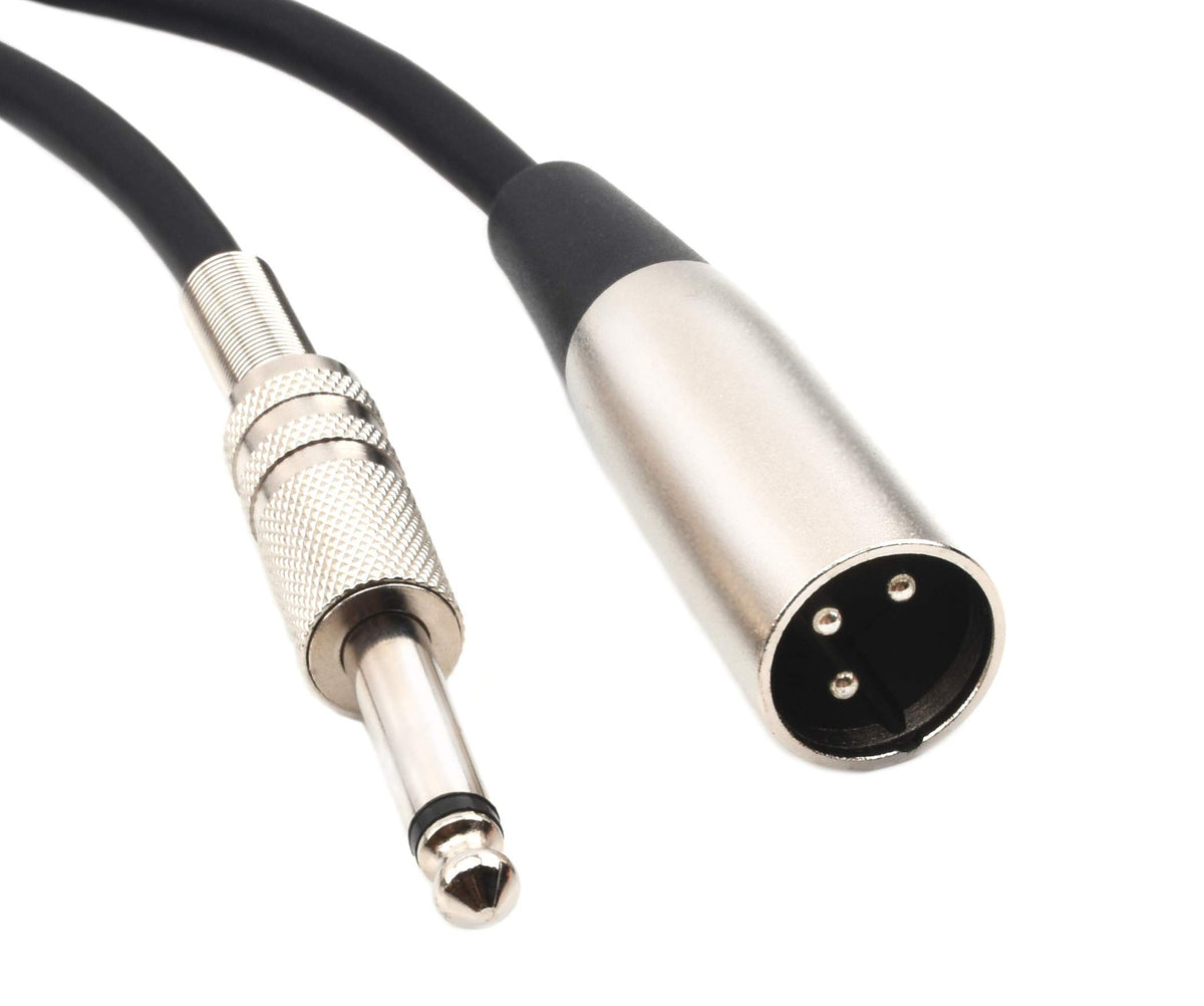 Devinal Unbalanced Xlr Male To 1/4' Inch Ts Mono Male Plug Audio Connector, 6.35Mm To Xlr Cable For Amplifiers, Instruments Etc.[10 Feet]