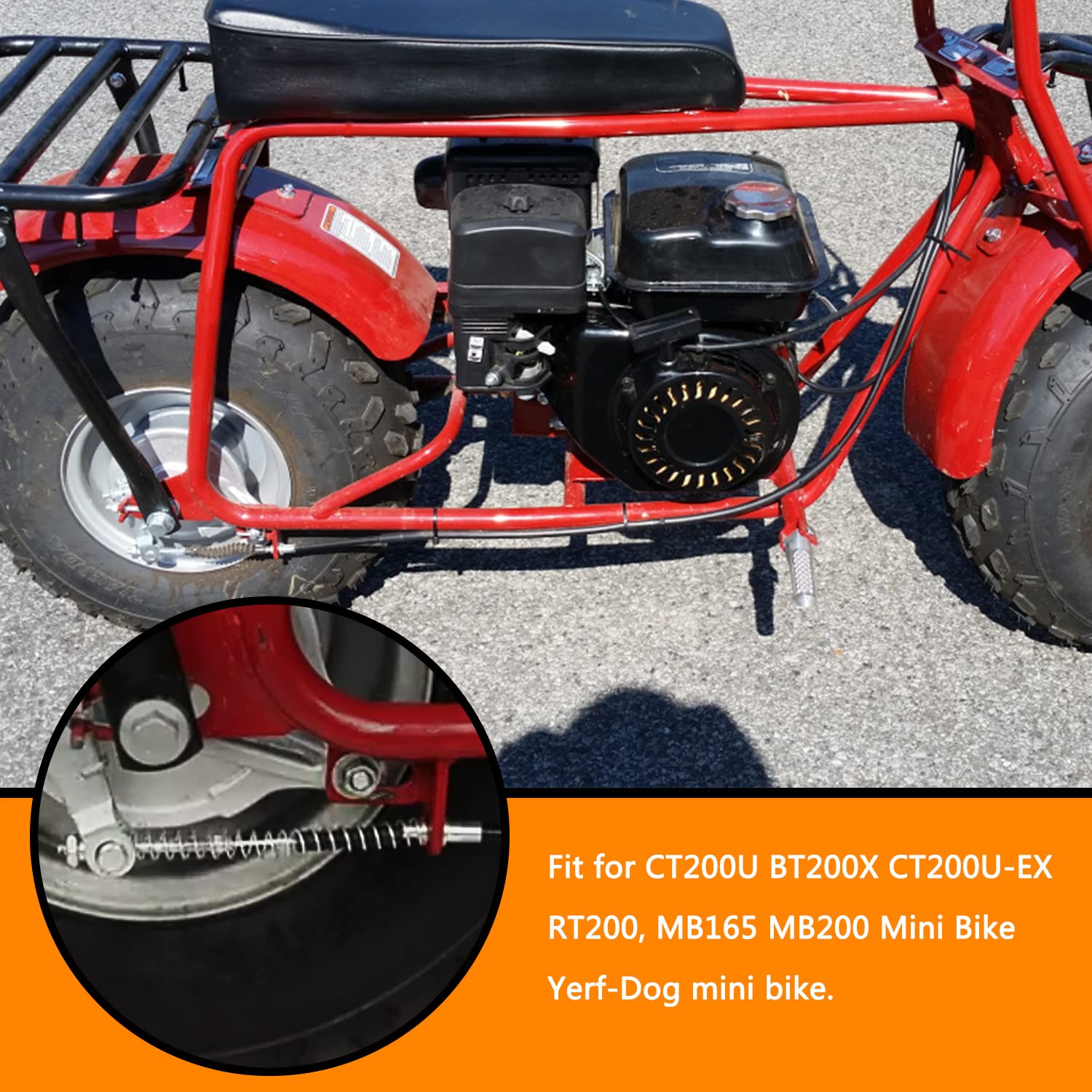 Holato 68 Inch Rear Drum Brake Cable Line For Predator 196Cc 212Cc 5.5Hp 6.5Hp Baja Warrior Massimo Mb165 Mb200 Coleman Ct200U B