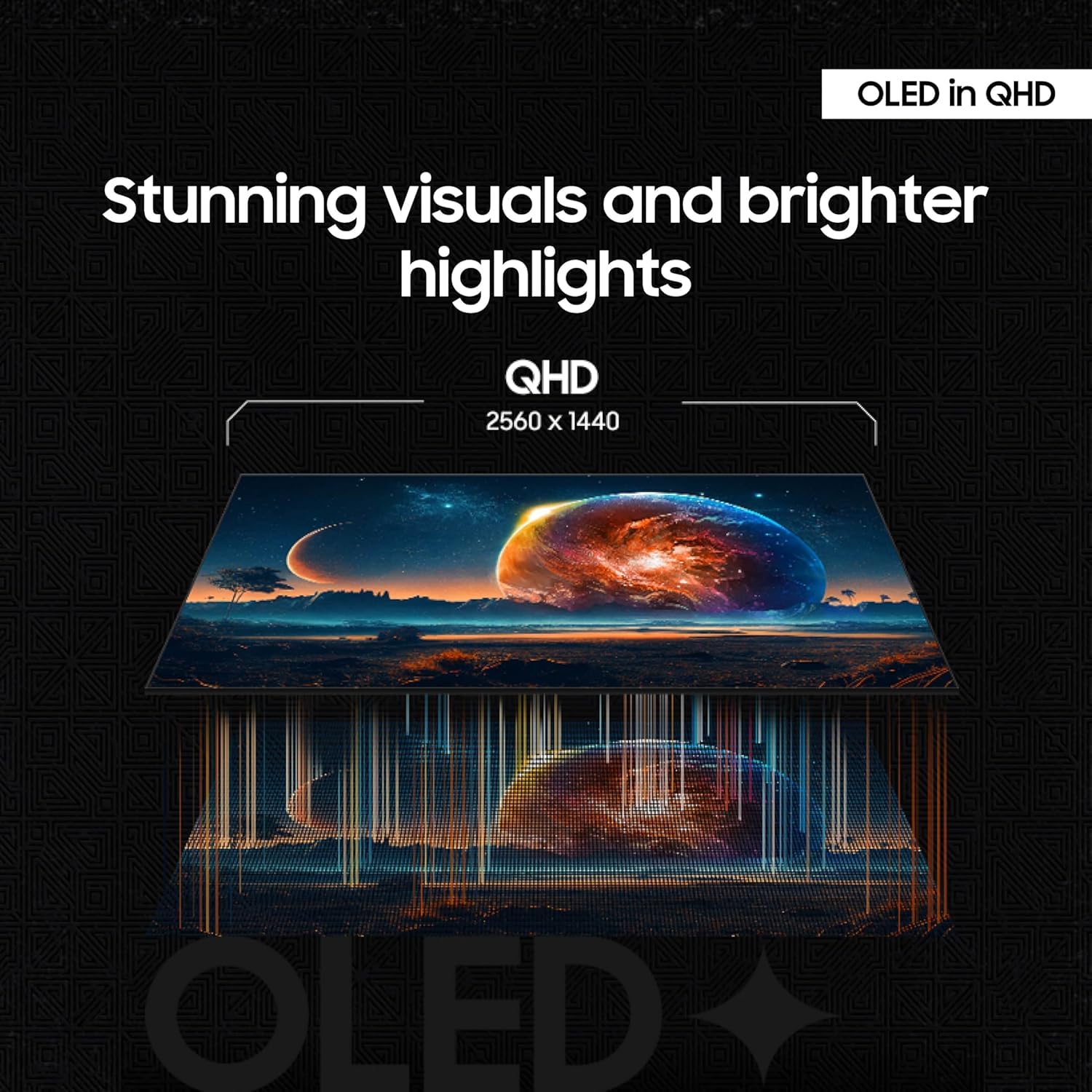 Samsung 27 Odyssey Oled G6 Qhd 240Hz 0.03Ms Freesync Premium Pro Gaming Monitor, Flicker Free, Vesa Mount (100Mm), Hdmi, & Dockz