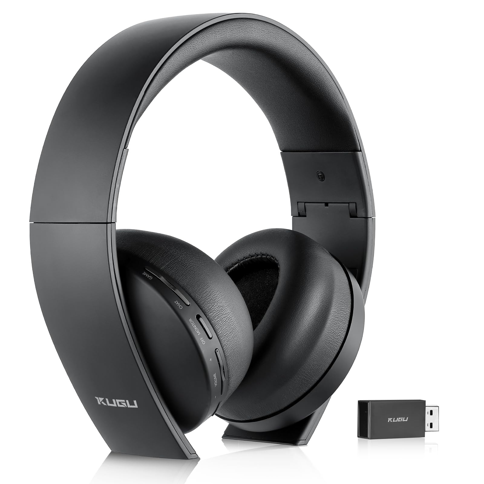 PS5 Headset Wireless - Separate Game and Chat Audio - 2.4Ghz 3D Audio Foldable Gaming Headphones Bluetooth 5.3 Earbuds with Dual