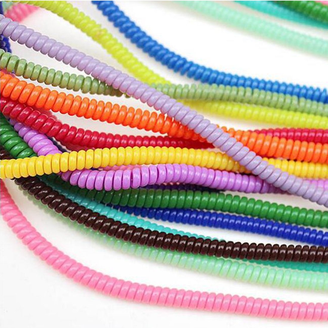 Vizgiz 7 Pack Spiral Cable Protector Sleeve Saver Universal Usb Charging Cable Cover Cord Rope Wrap Strain Relief Anti Fracture