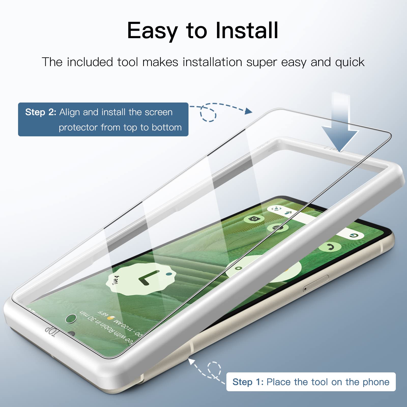 Jetech Screen Protector For Google Pixel 7 With Camera Lens Protector, Easy Installation Tool, Tempered Glass Film, Fingerprint