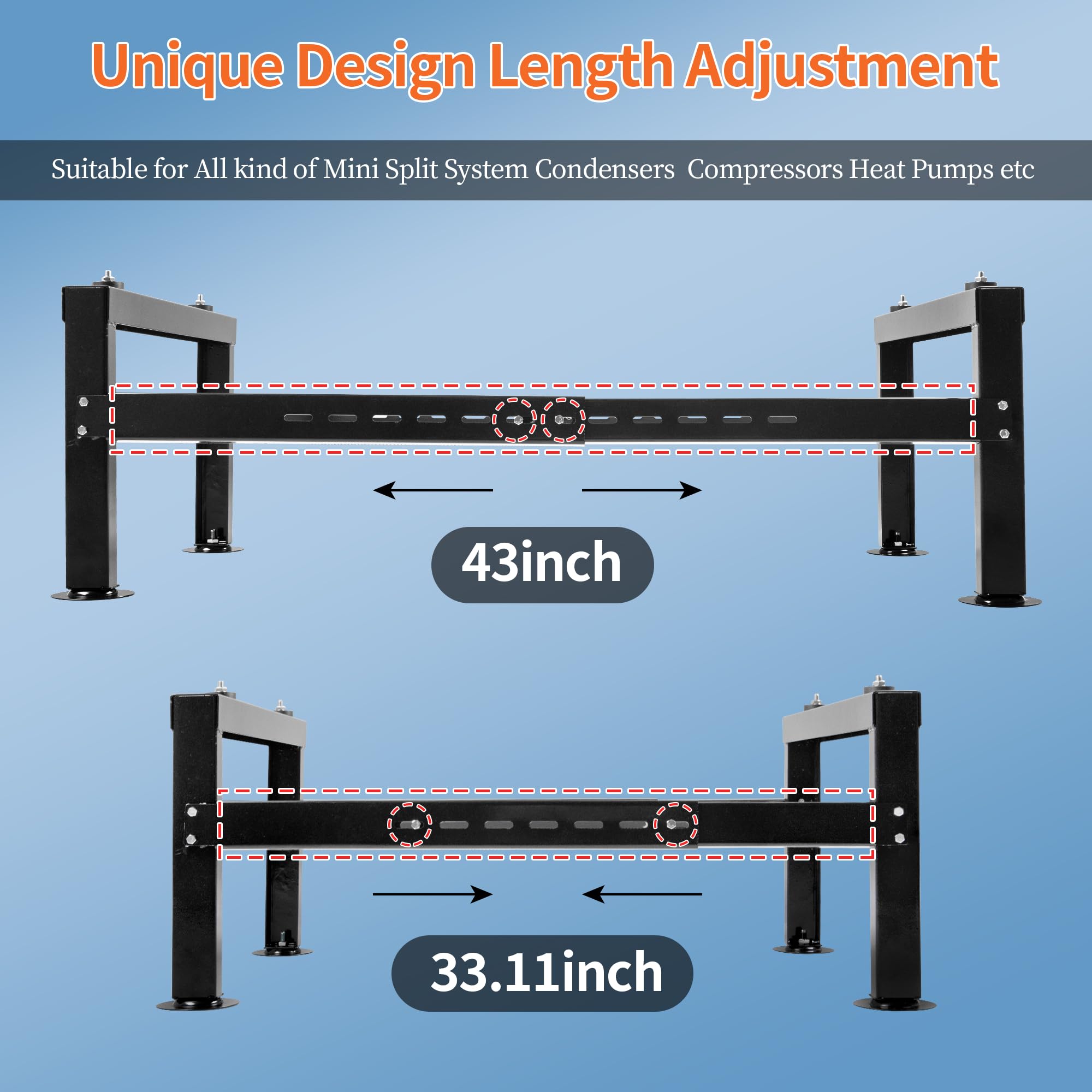 Wecooper Mini Split Ground Stand For 9000 60000Btu, Heavy Duty Condenser Stand, Mini Split Ac Bracket For Ductless Air Condition