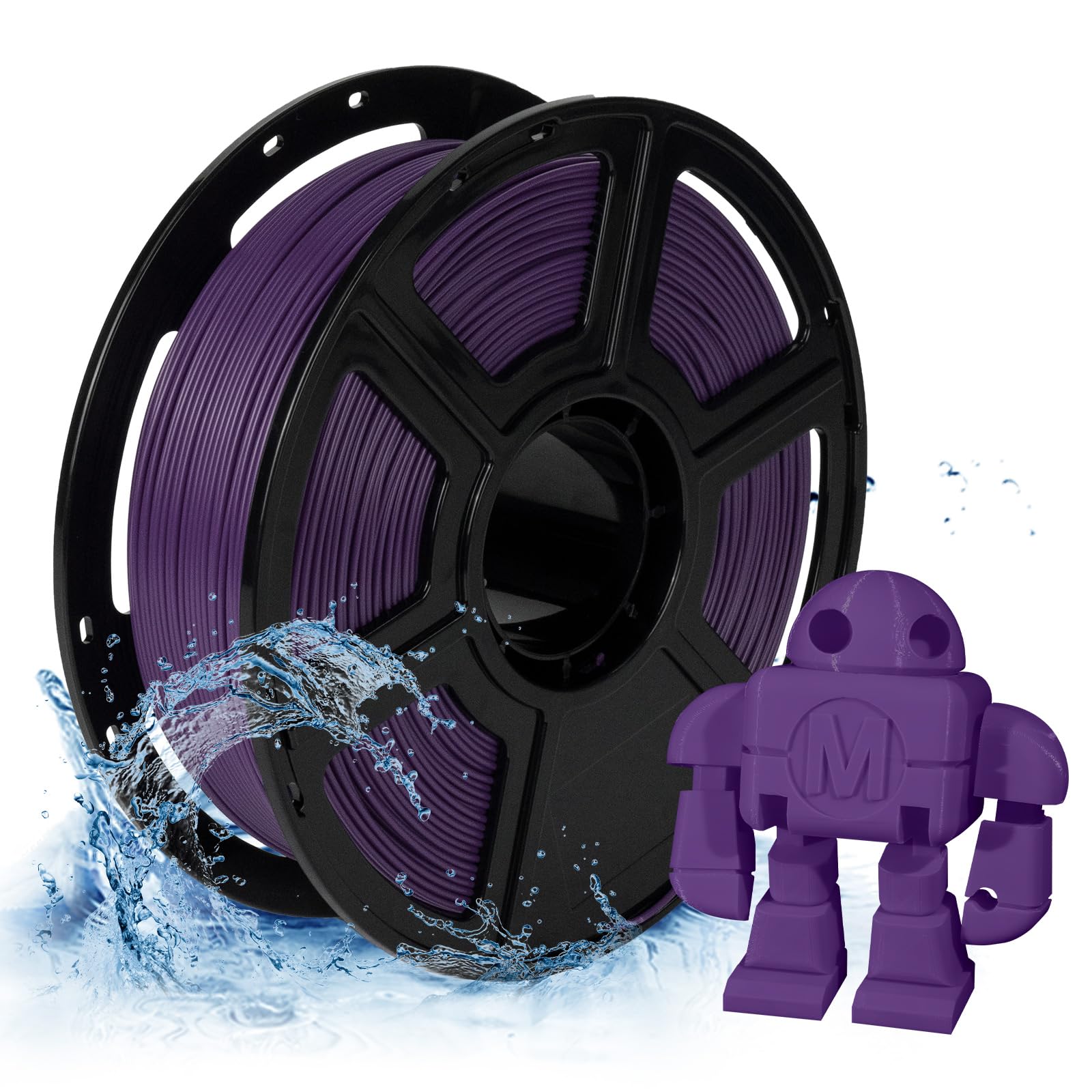 FLASHFORGE PETG Pro Filament 1.75mm Purple, 3D Printer Filament 1kg (2.2lbs) Spool, Dimensional Accuracy +/- 0.02mm, 3D Printing