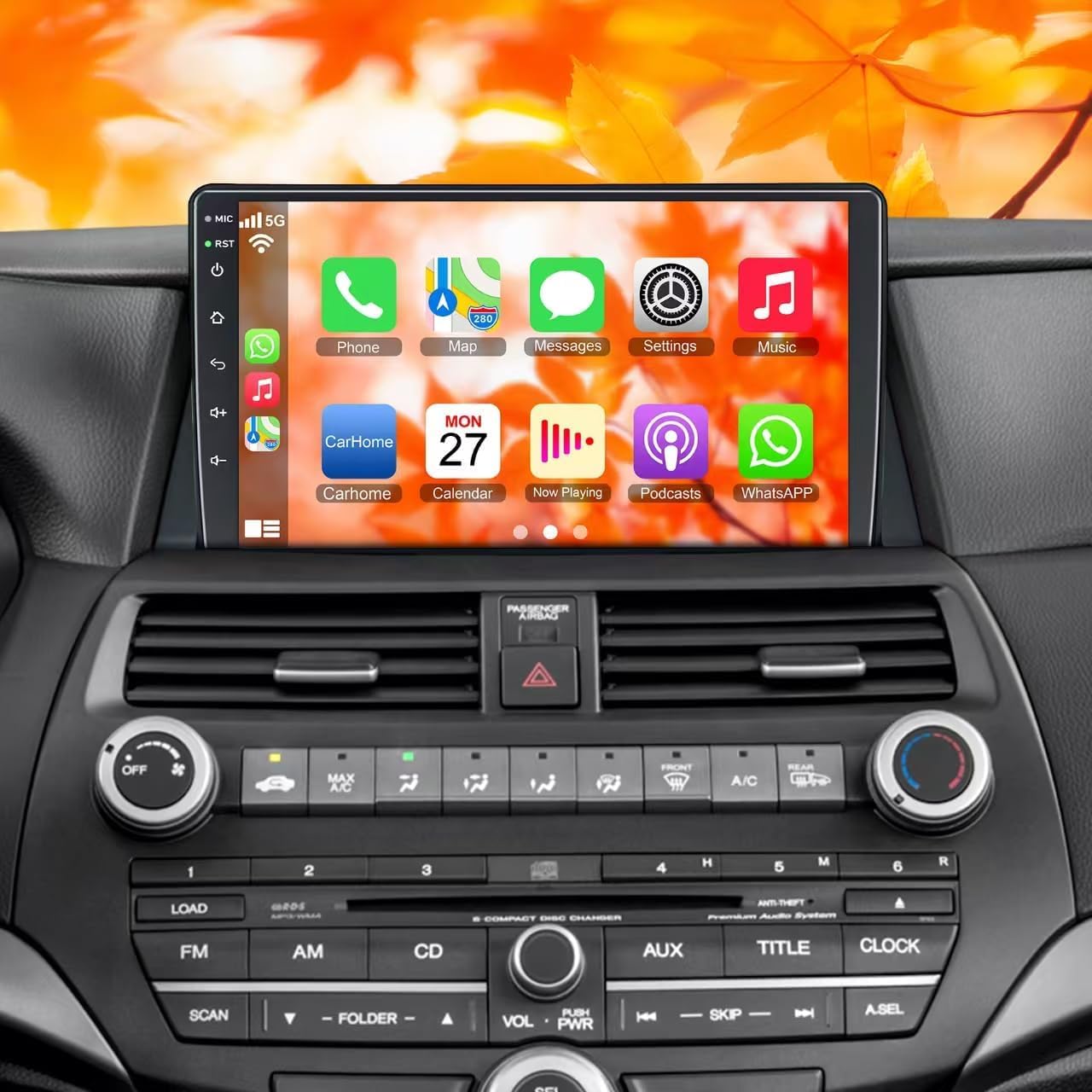 4+64 5G WiFi Car Radio for Honda Accord 2008 2009 2010 2011 2012 2013, Android 13 Stereo with Wireless Carplay&Android Auto, Sup
