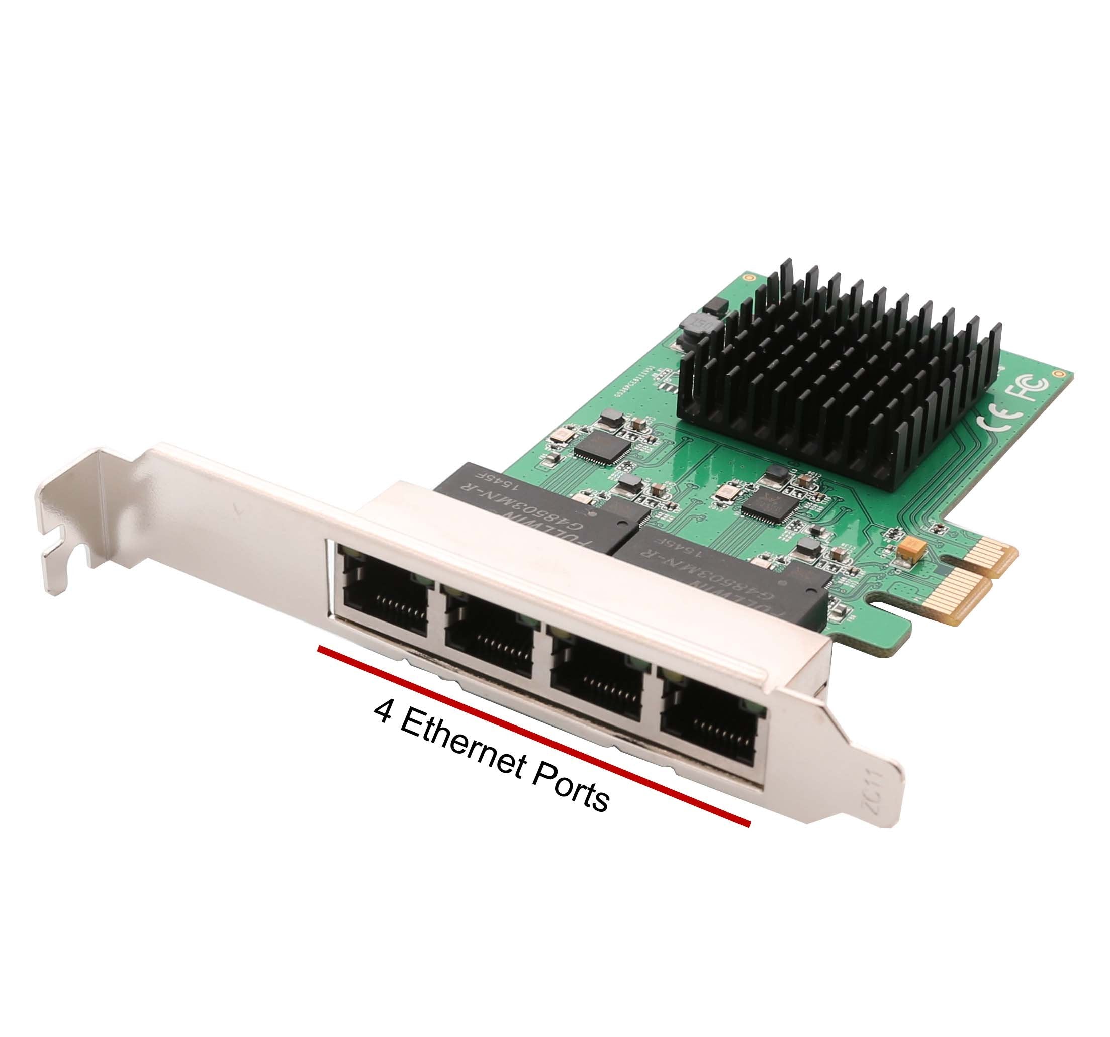 Syba Si Pex24042 4 Port Gigabit Ethernet Pci E X1 Network Interface Card