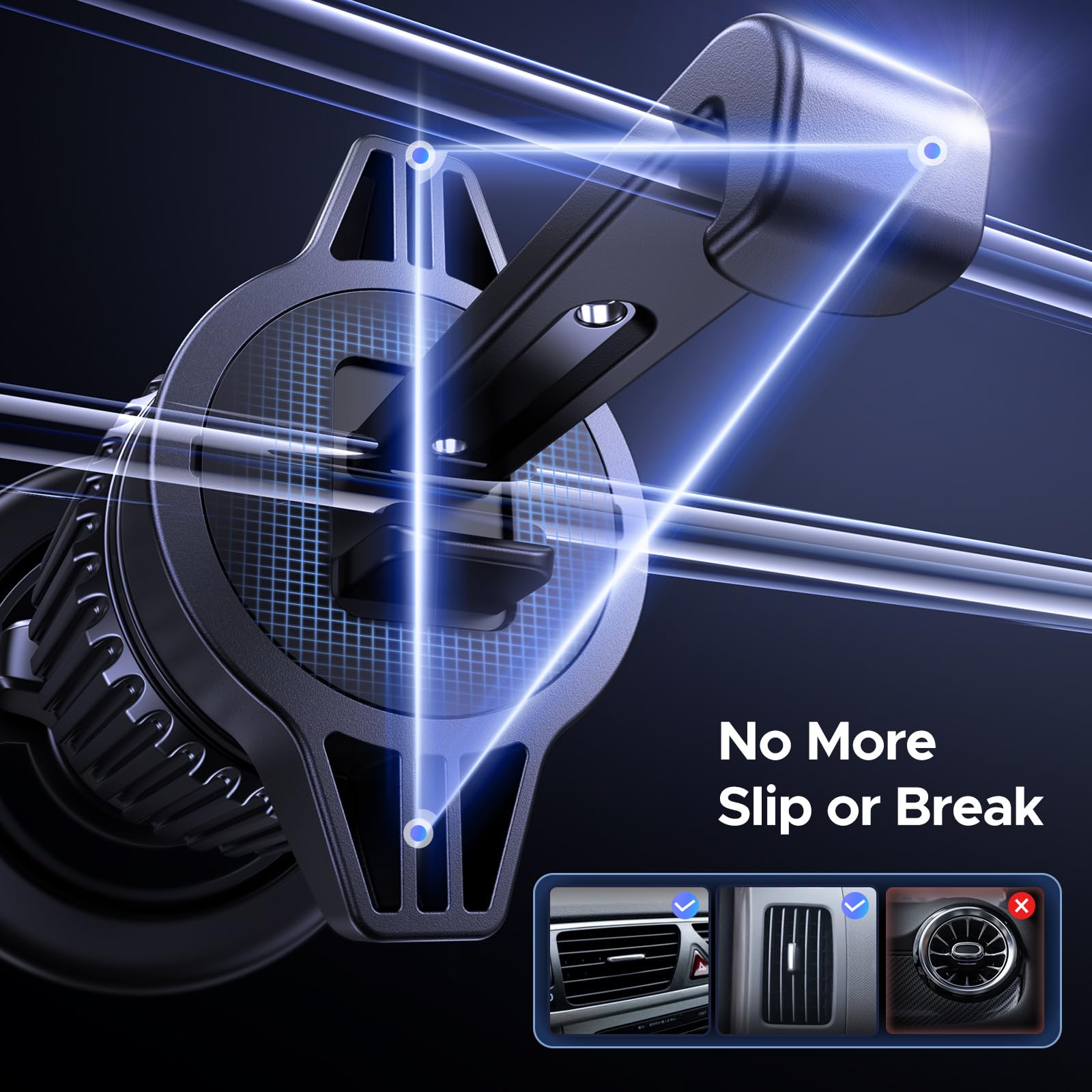 Ugreen Car Phone Mount For Magsafe Air Vent Car Mount Magnetic Phone Holder Compatible With Iphone 16 15 14 13 12 Pro Max, Stron