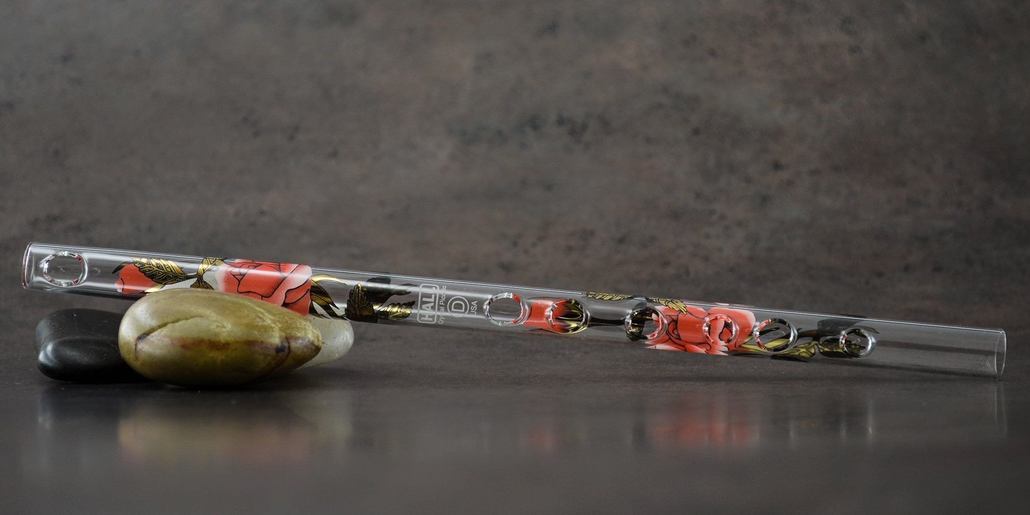 Hall Crystal Flute 11014   Inline Glass Piccolo In D   Rose/Gold